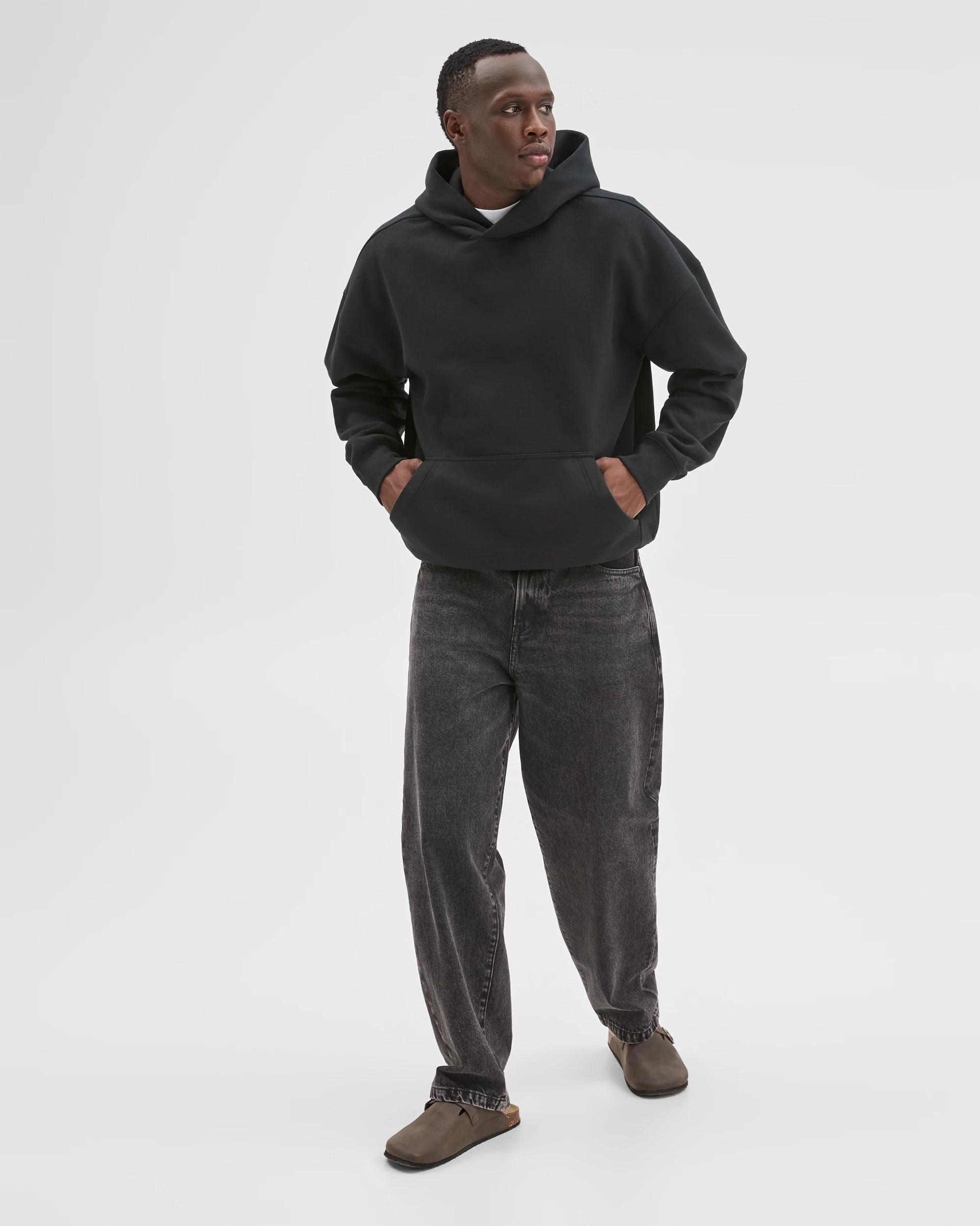 2 Commons Australian Cotton Blend Heavyweight Oversized Hoodie BLACK, 2 of 7