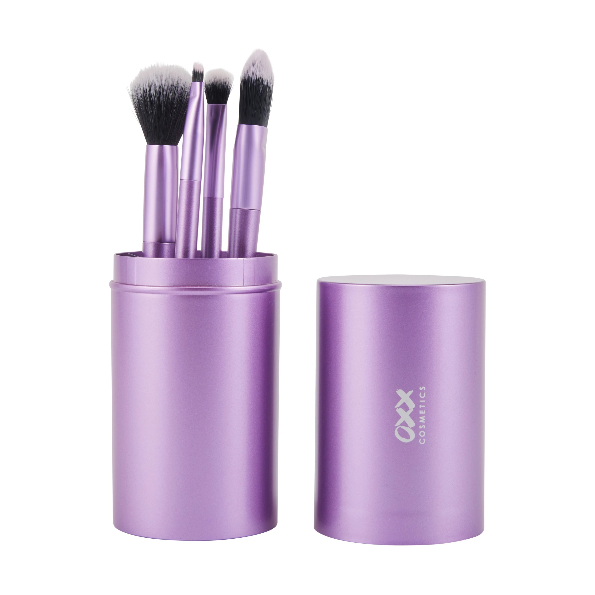 3 OXX Cosmetics 4 Piece Face and Eye Dual End Makeup Brush Set - Purple, 3 of 7