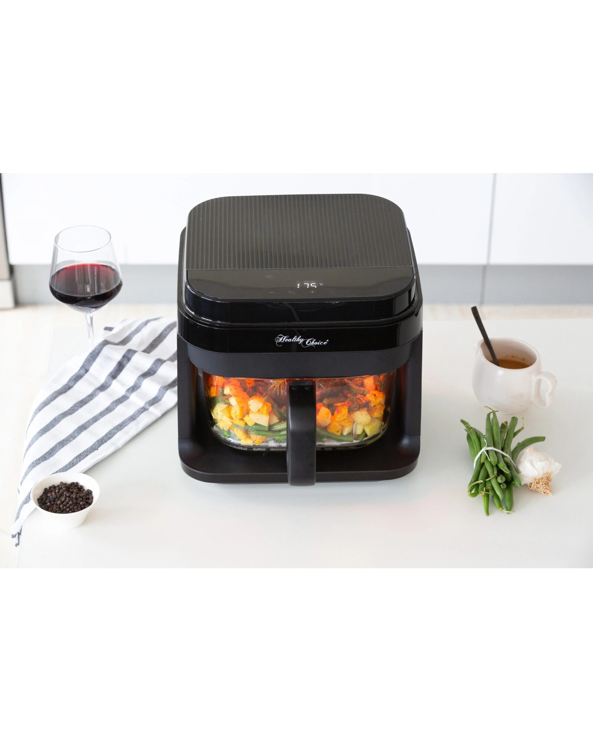 3 Healthy Choice 6.5l Glass Digital Air Fryer Oven (1200w) 200c, 3 of 7