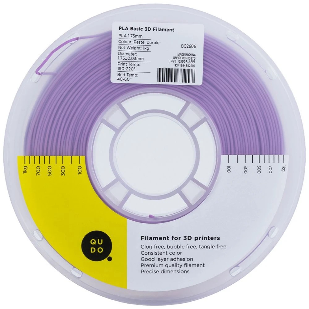 2 Qudo PLA 3D Filament Pastel Purple, 2 of 7