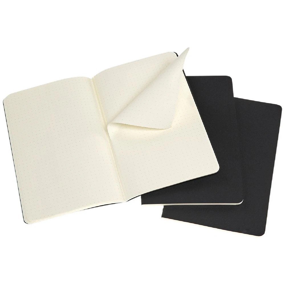 2 Moleskine Cahier Large Dot Grid Notebook Black 3 Pack, 2 of 5