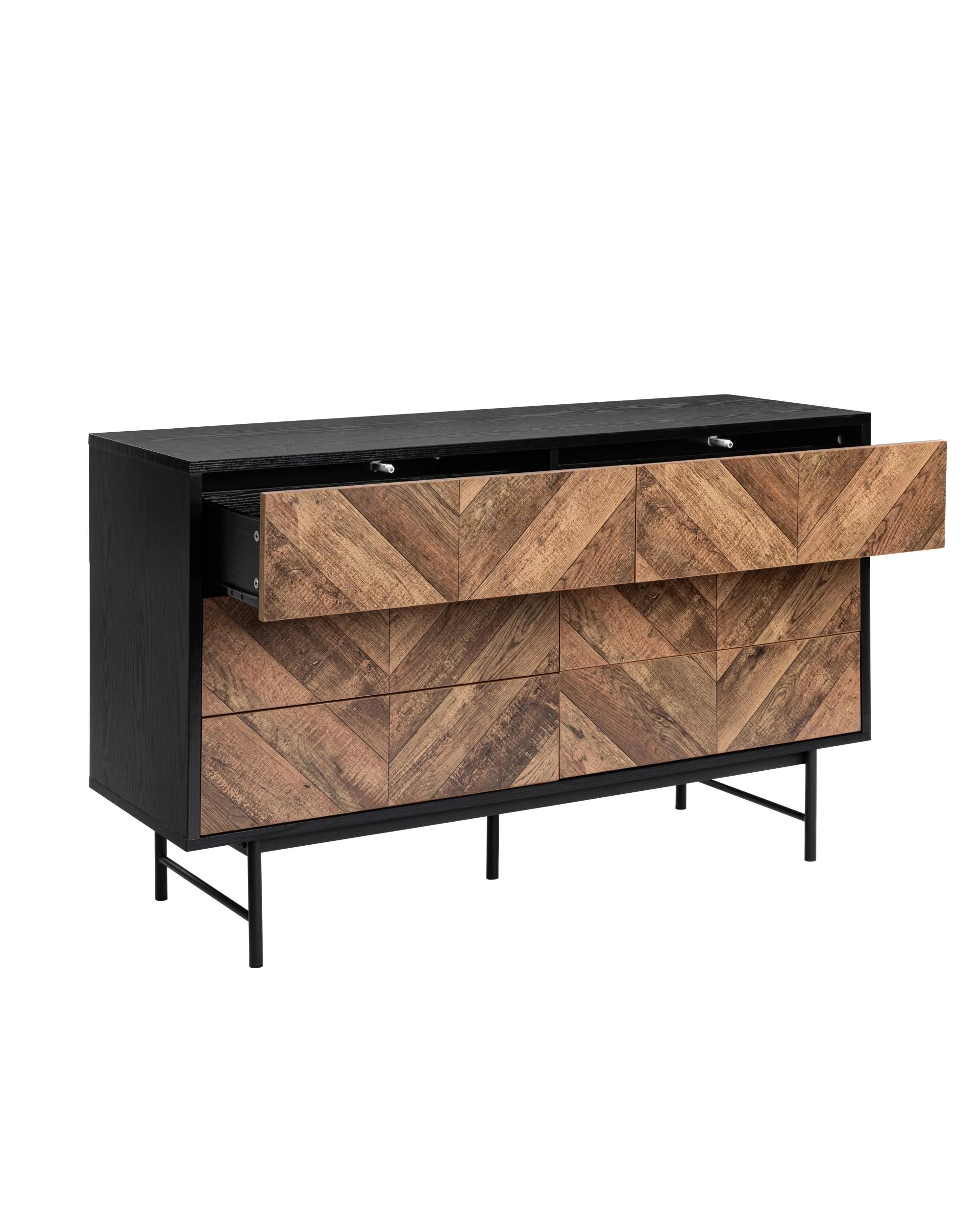 7 Kodu Tallboy Lowboy Dresser Chest with 6 Drawers - Black, 7 of 10