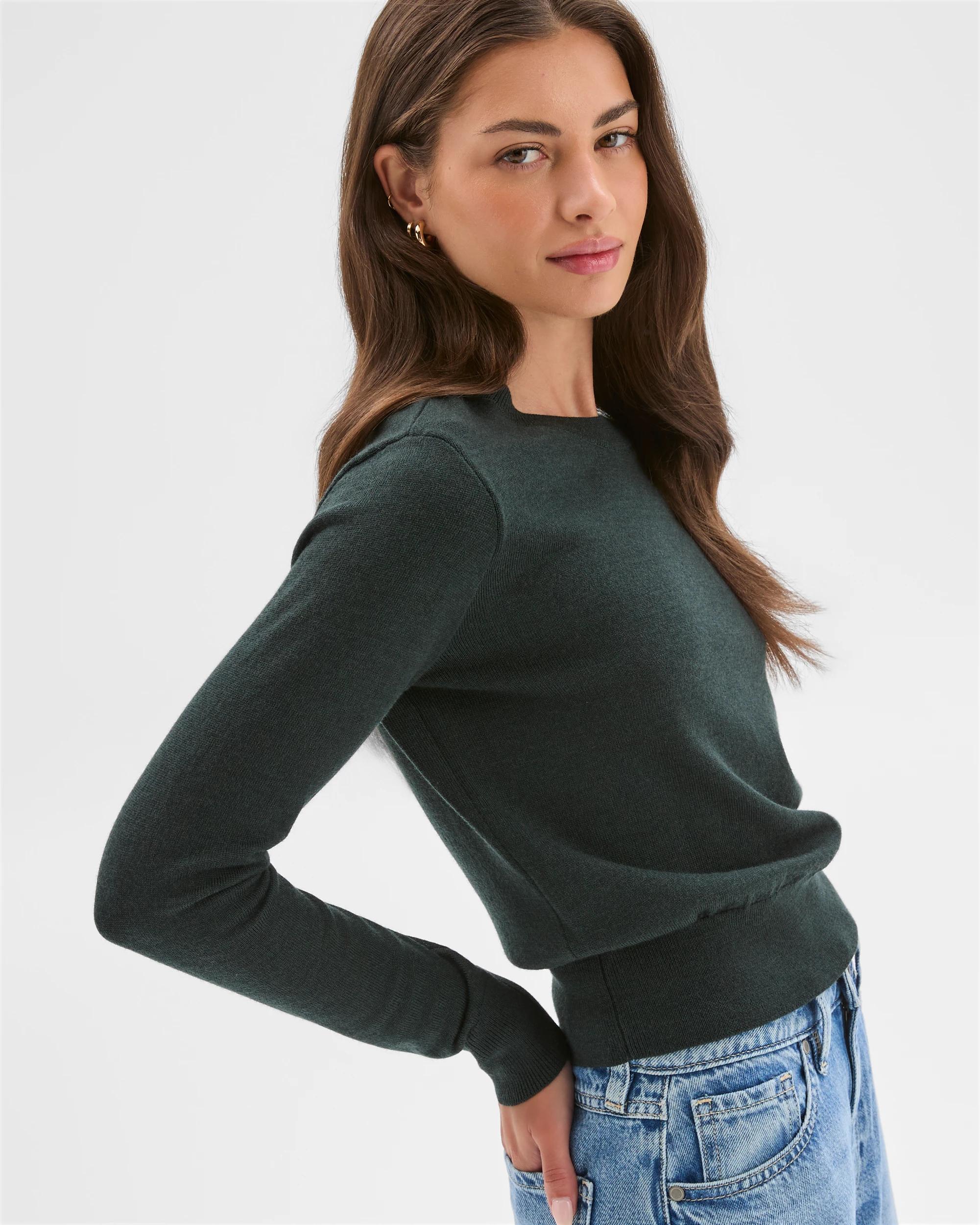 5 Target Petites Petites Australian Merino Wool Crew Neck Sweater MIDNIGHT JADE, 5 of 6