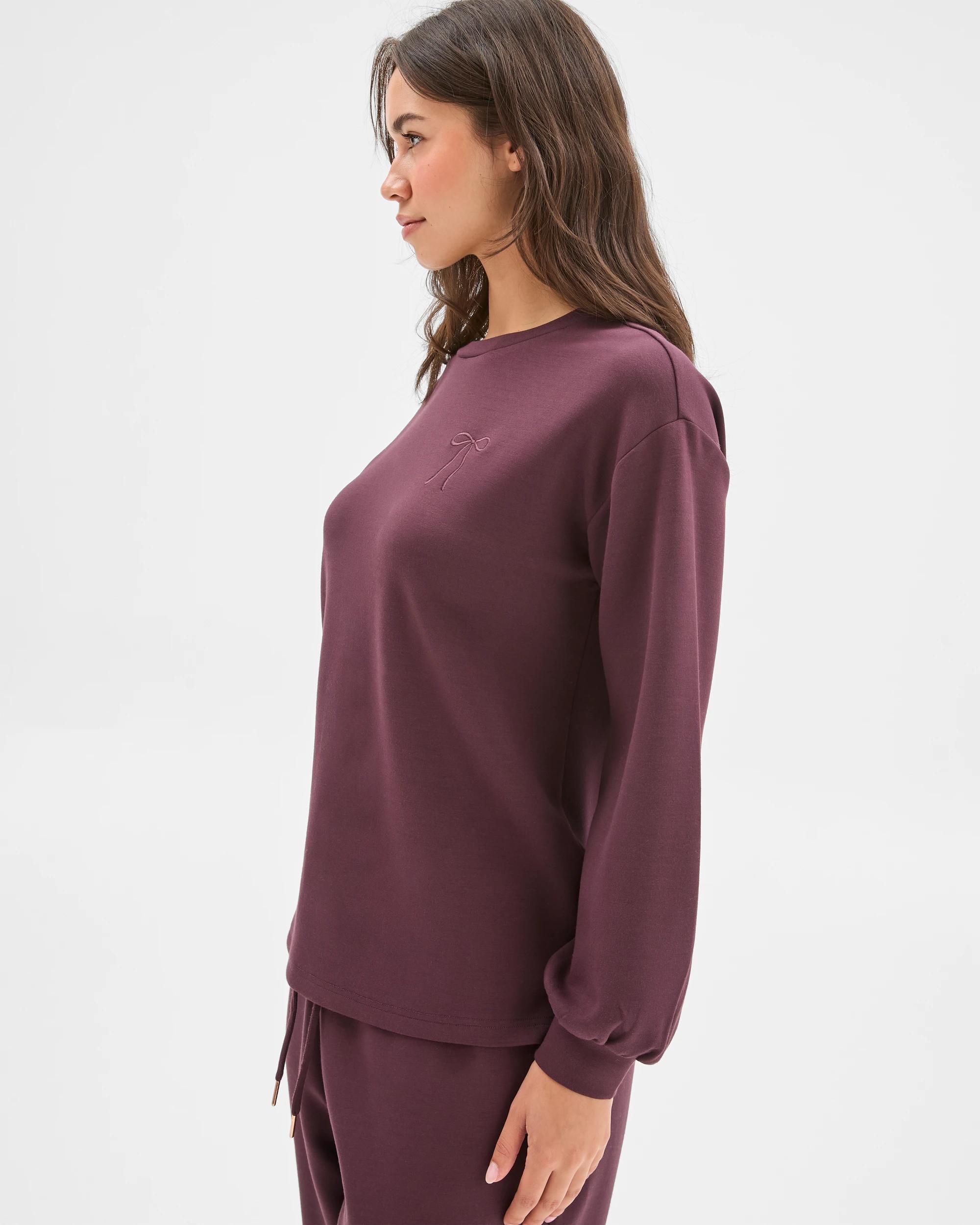 3 Target Woman Long Sleeve Modal Blend Crew Sleep Jumper FUDGE, 3 of 6