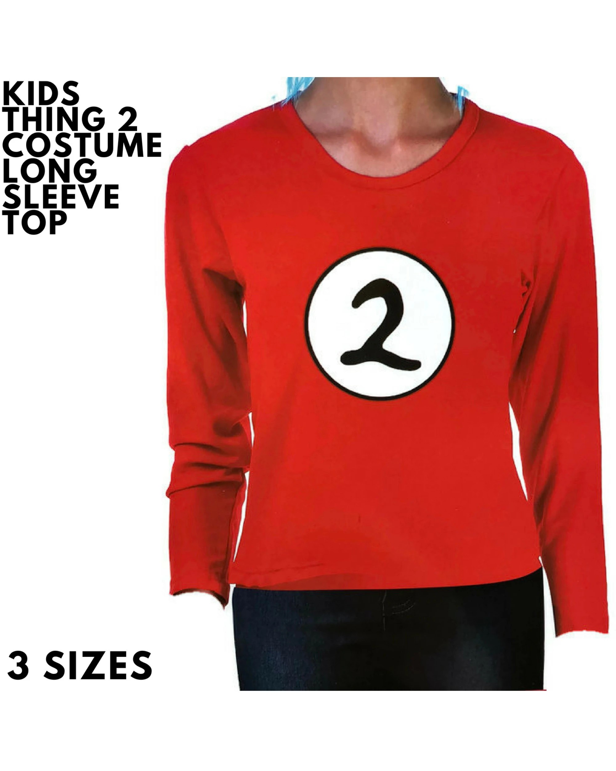 3 BR Costumes Cat in the Hat Thing 2 Long Sleeve Top for Kids, 3 of 6