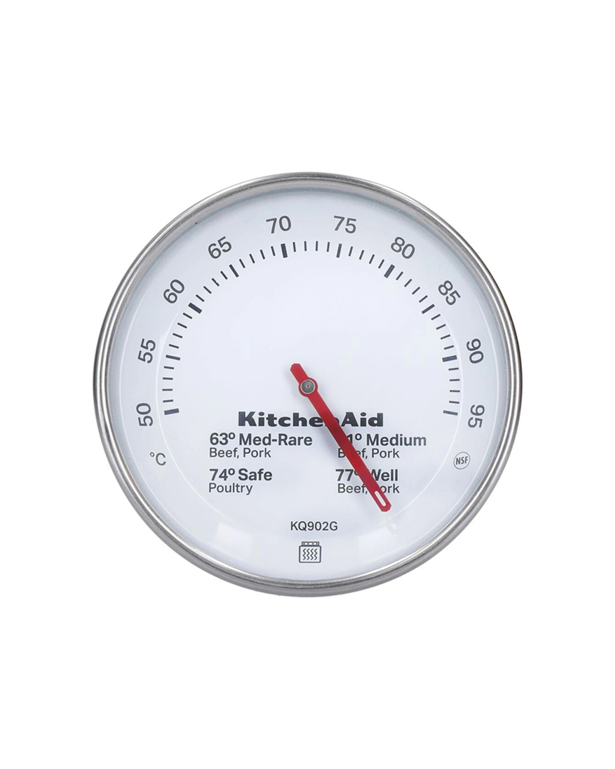 2 KitchenAid 2PK Leave In Cooking Meat Thermometer Stainless Steel 13cm Durable Kitchen Tool Set - Silver, 2 of 5