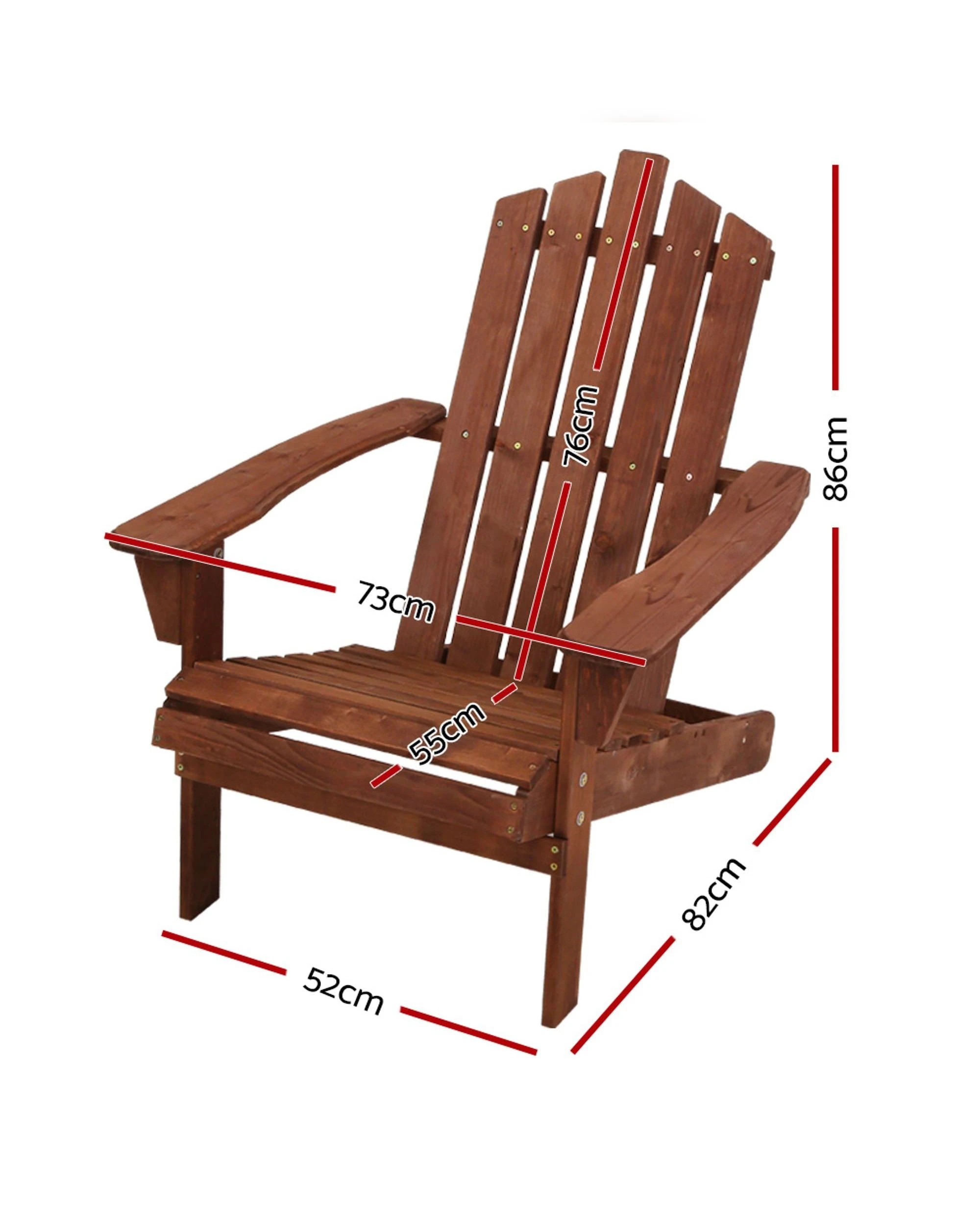 1 Gardeon Adirondack Outdoor Chairs
 - Brown, 1 of 2