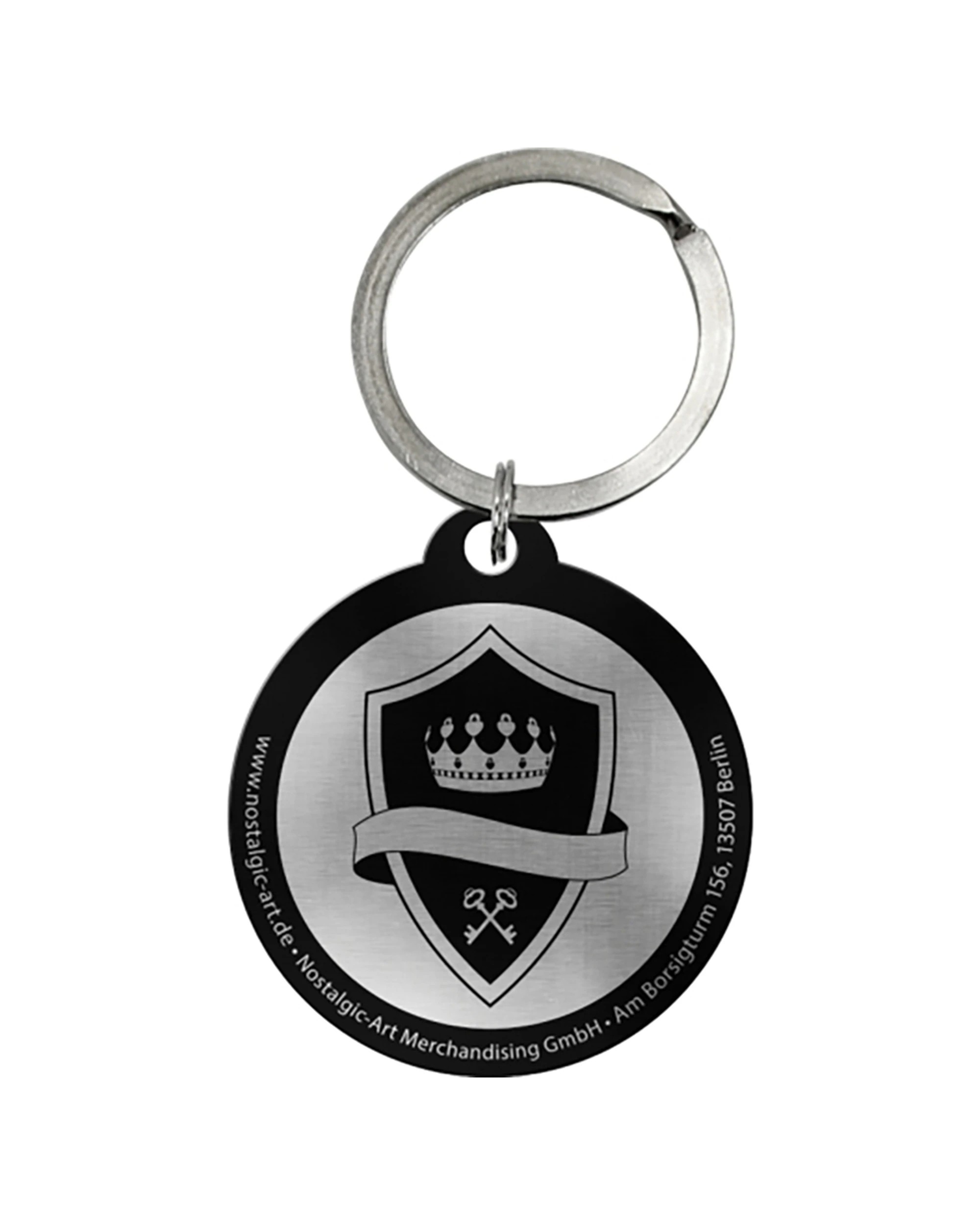 2 Nostalgic-Art Metal Round Keyring VIP Stainless Steel - Black, 2 of 2
