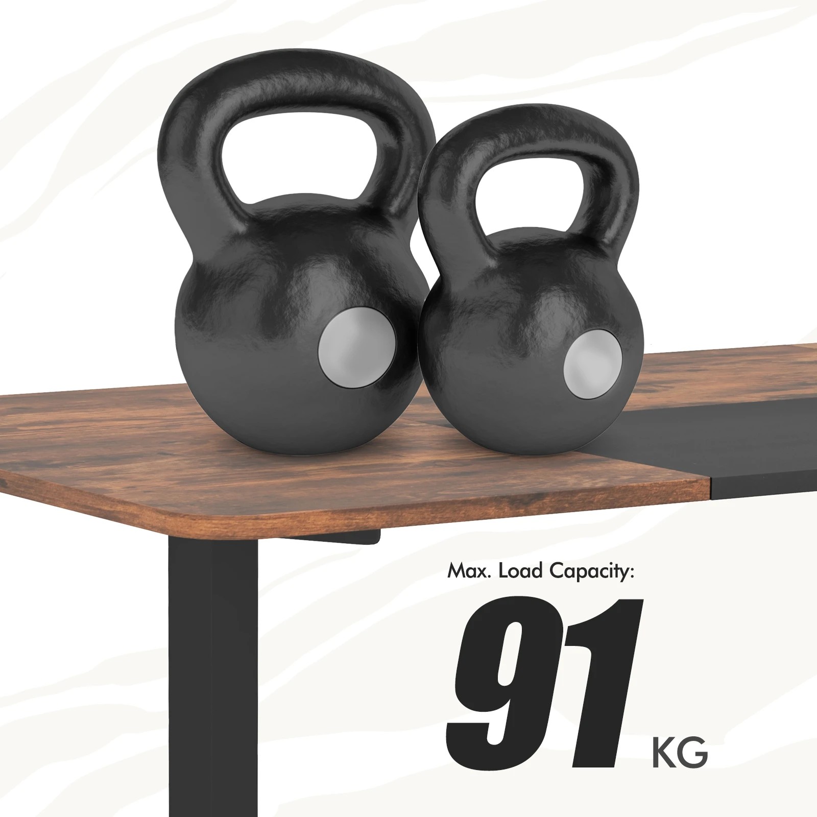 4 Costway 140cm Electric Standing Desk Motorised Sit Stand Table - Brown, 4 of 7