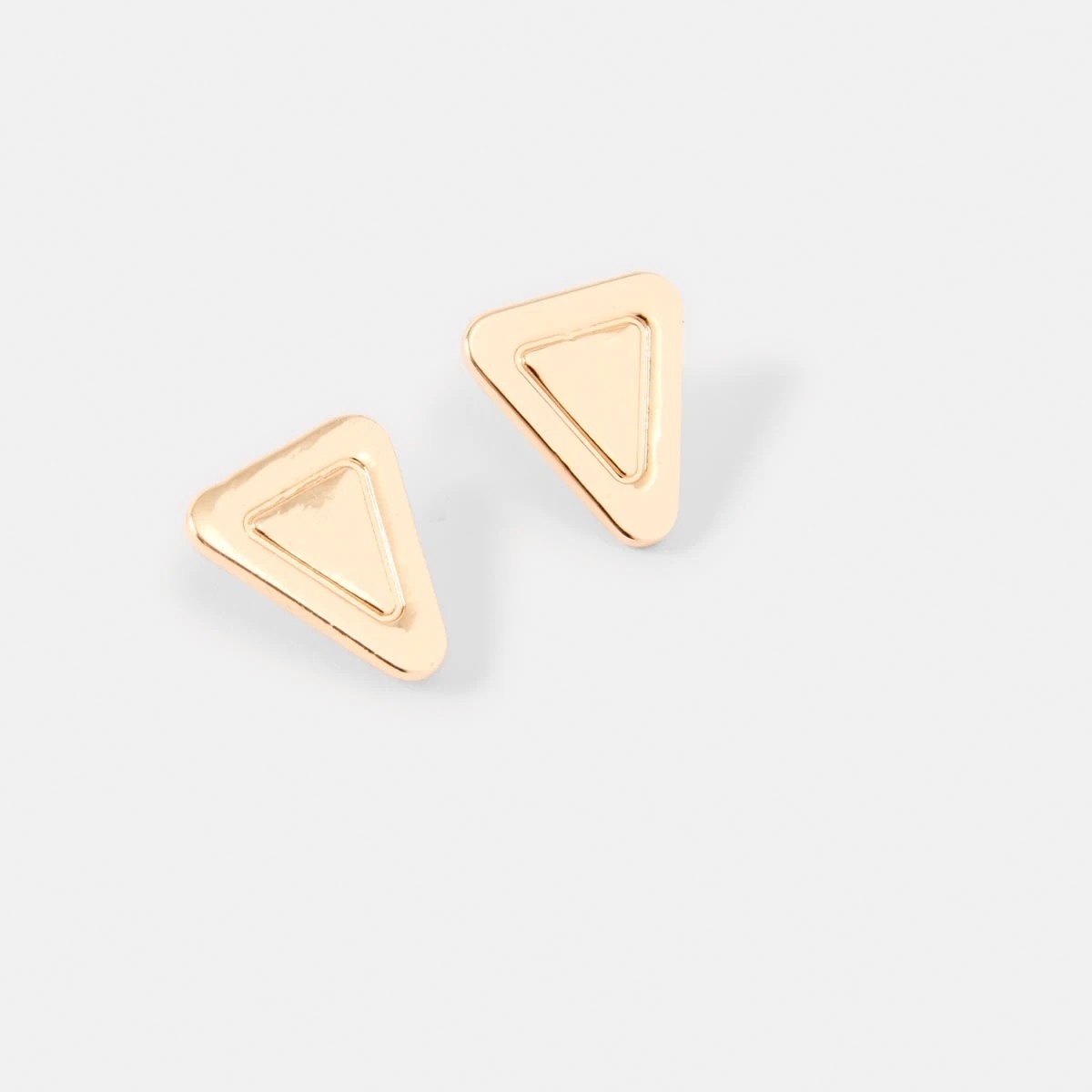 2 Triangle Stud Earrings - Gold Tone, 2 of 5