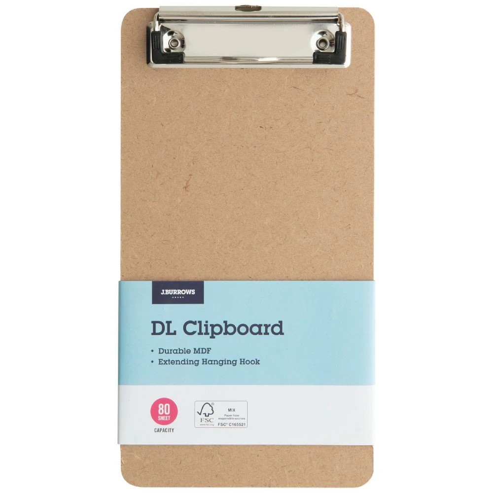 1 J. Burrows MDF DL Clipboard Kraft, 1 of 2
