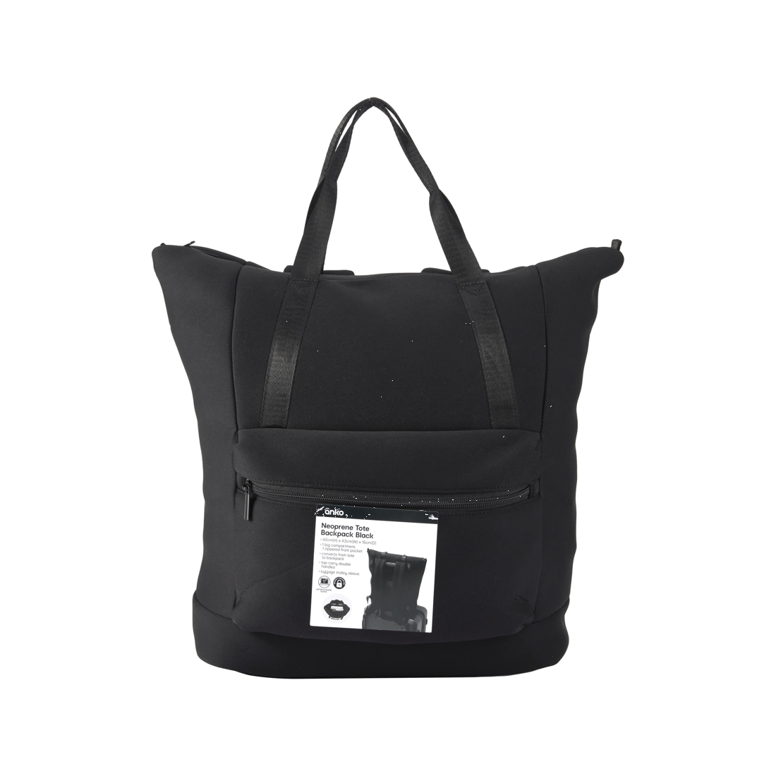 5 Neoprene Tote Backpack - Black, 5 of 5