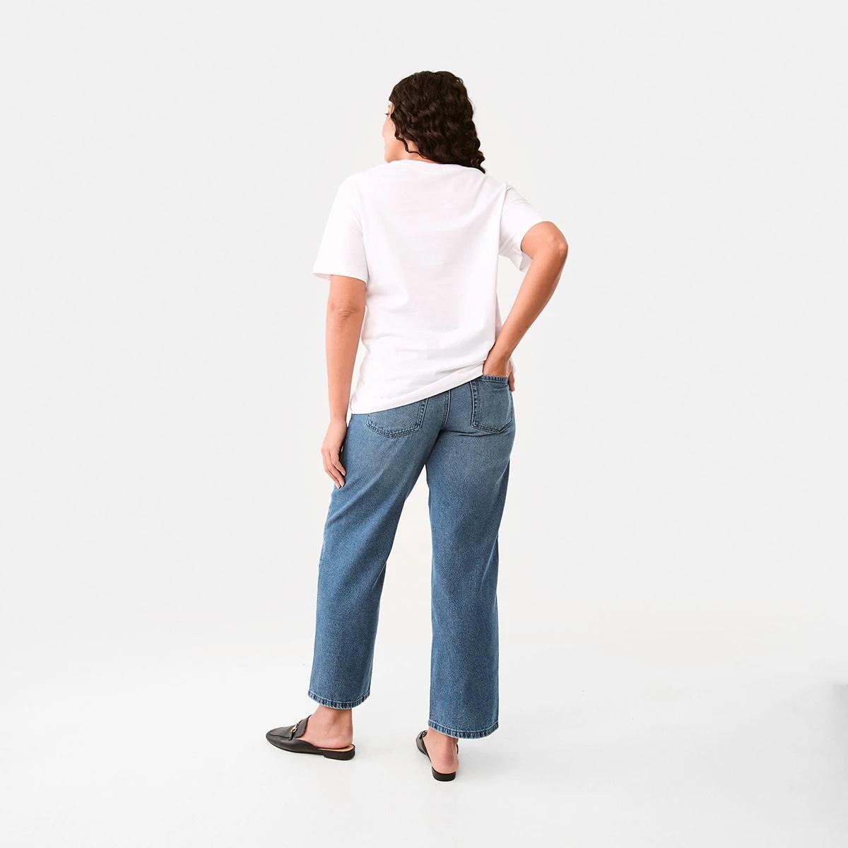4 Full Length Relaxed Jeans Mid Wash, 4 of 6