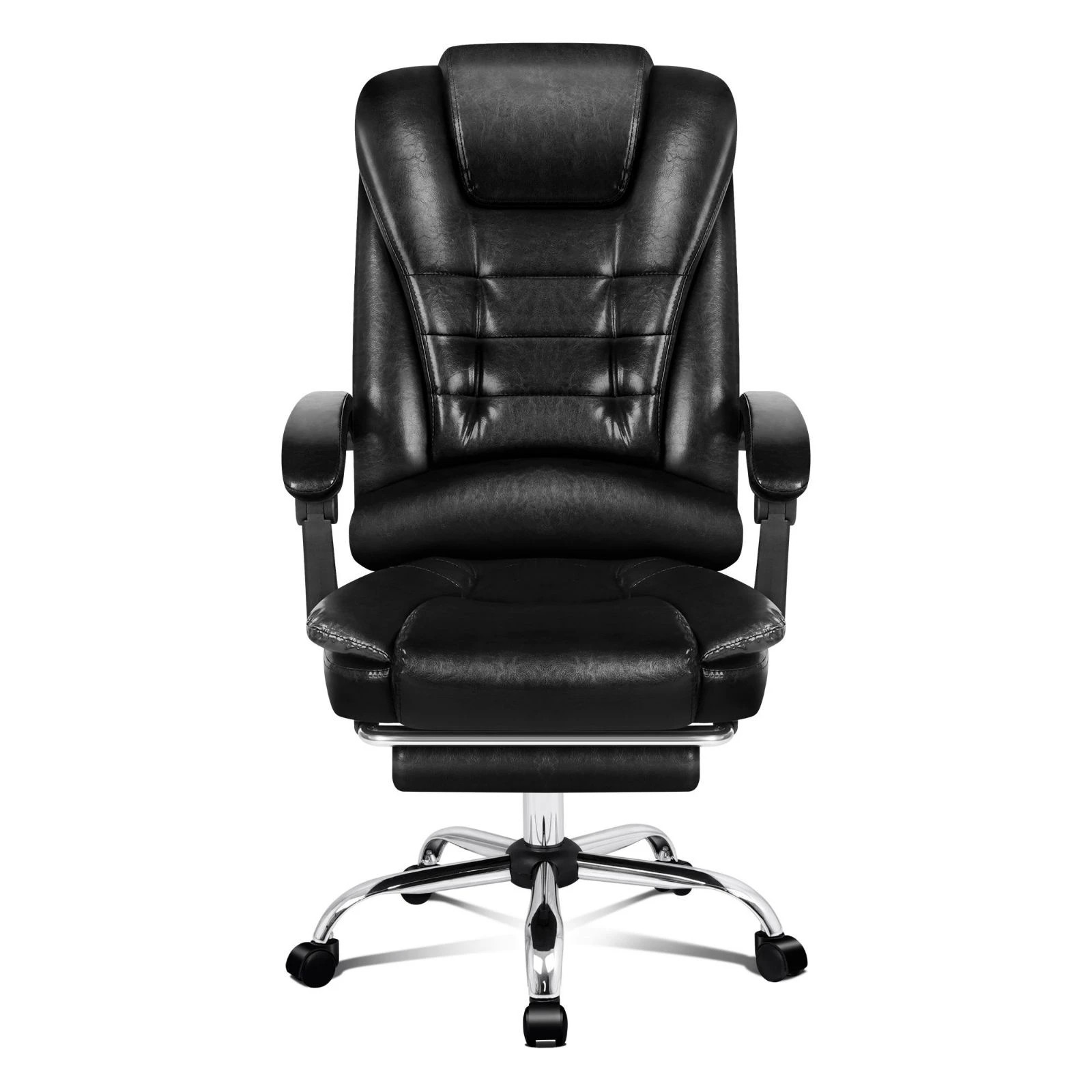 4 Alfordson Massage Office Chair Heated Seat Executive Gaming Racer PU Leather - Black, 4 of 10