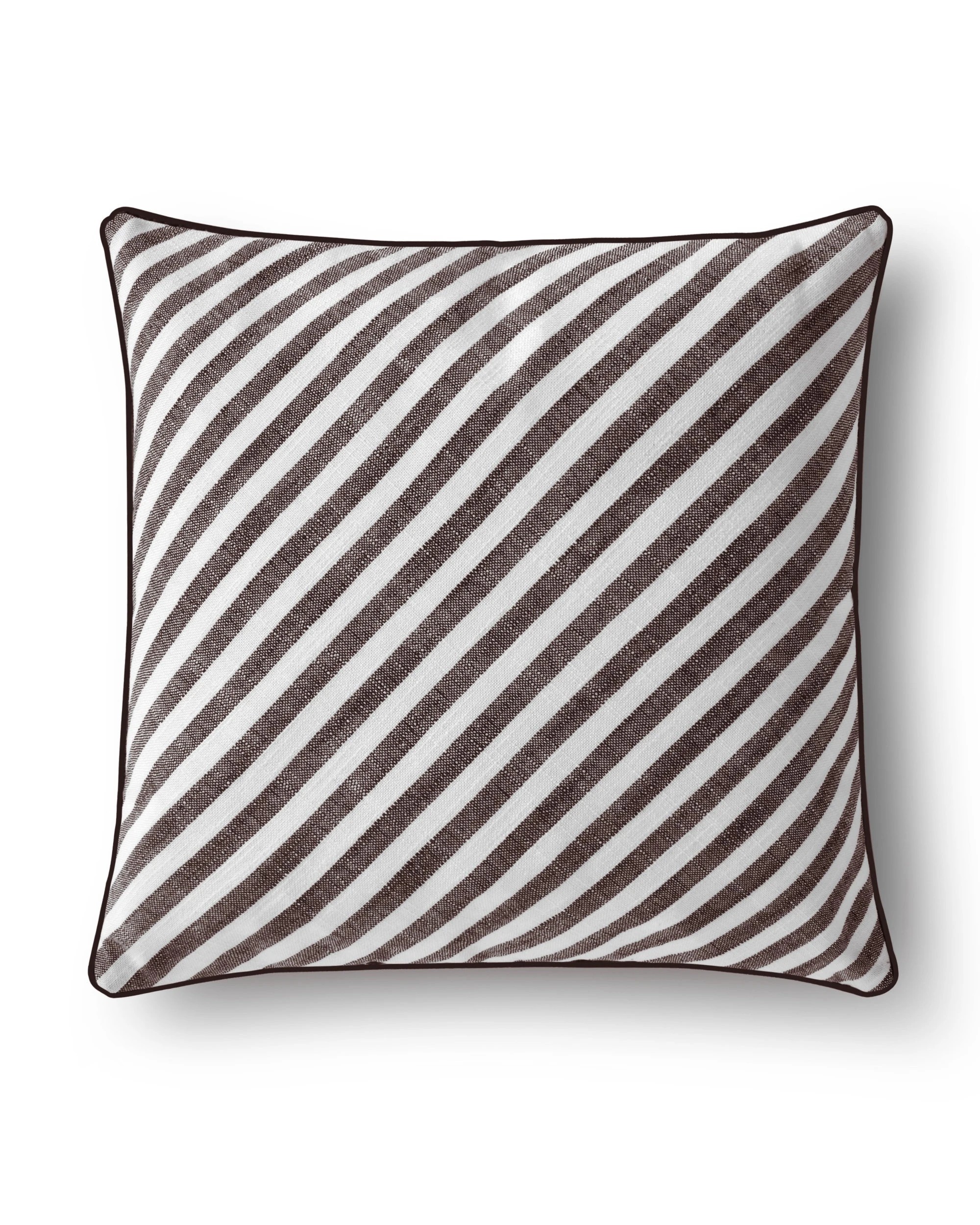 1 Cadence & Co. Oscar Faux Linen Striped Cushion - Cacao, 1 of 5