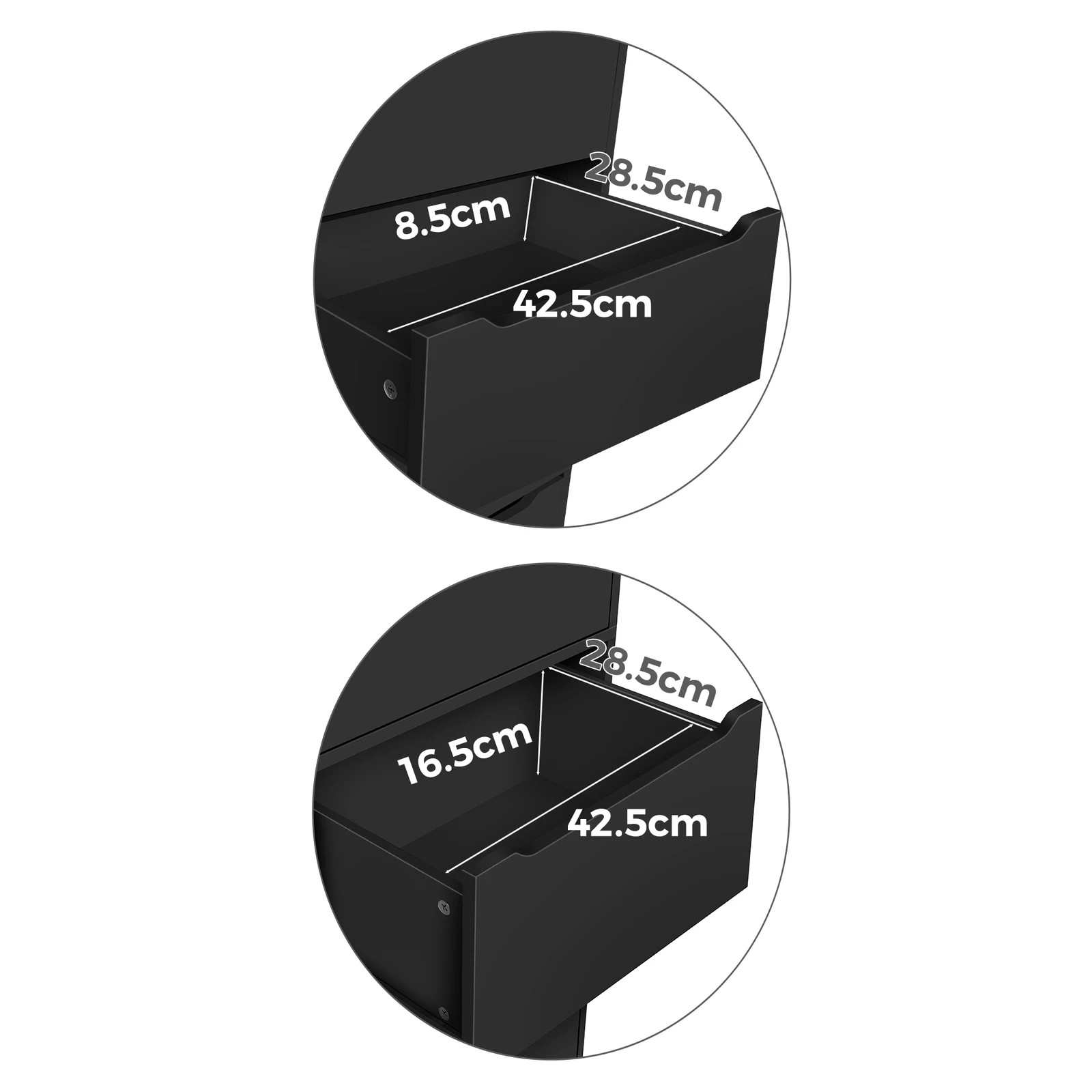 8 Alfordson Chest of 7 Drawers Office Storage Cabinet Tallboy Bedroom - Black, 8 of 10