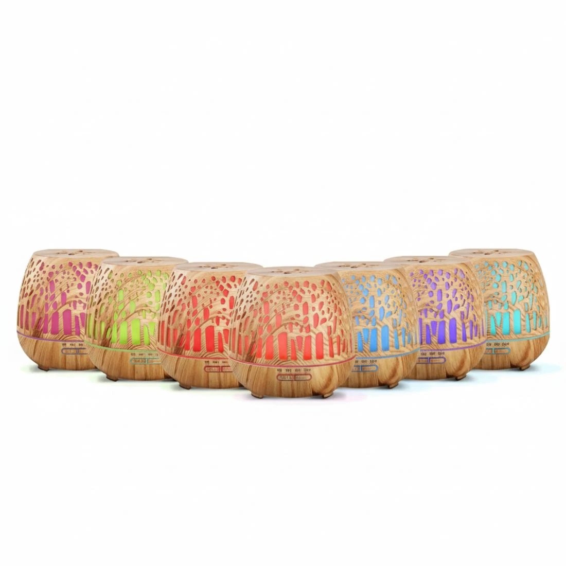 5 Devanti Aroma Diffuser Aromatherapy Wood Grain 400ml - Natural, 5 of 6