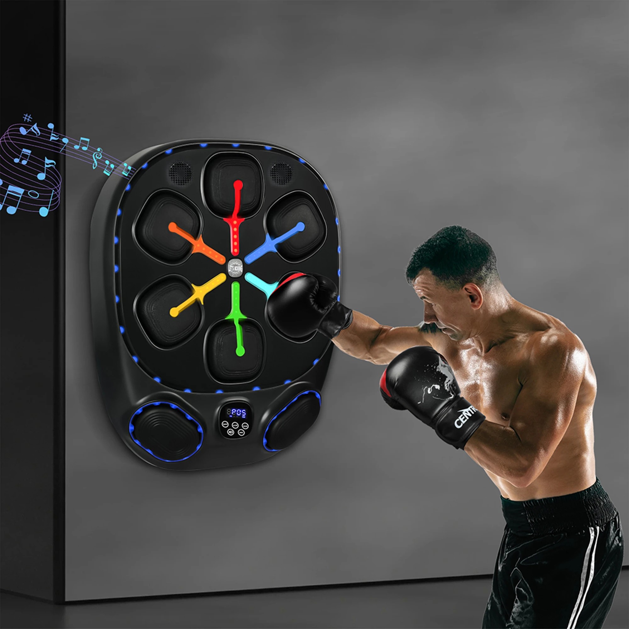 8 Centra Smart Music Boxing Machine Wall Mounted Target Adult Punching 8 OZ Glove, 8 of 9