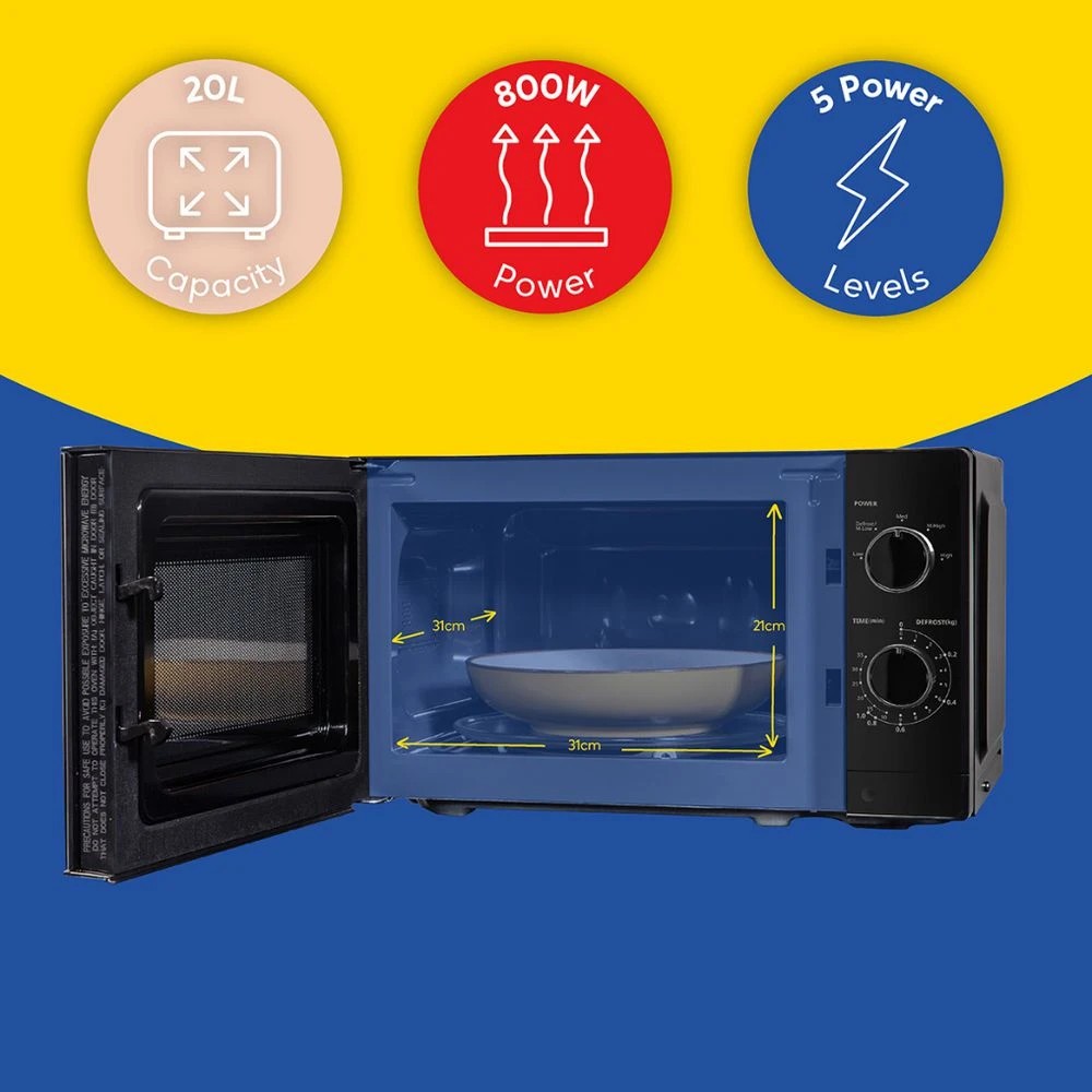5 Russell Hobbs Compact 20L Microwave Black, 5 of 8