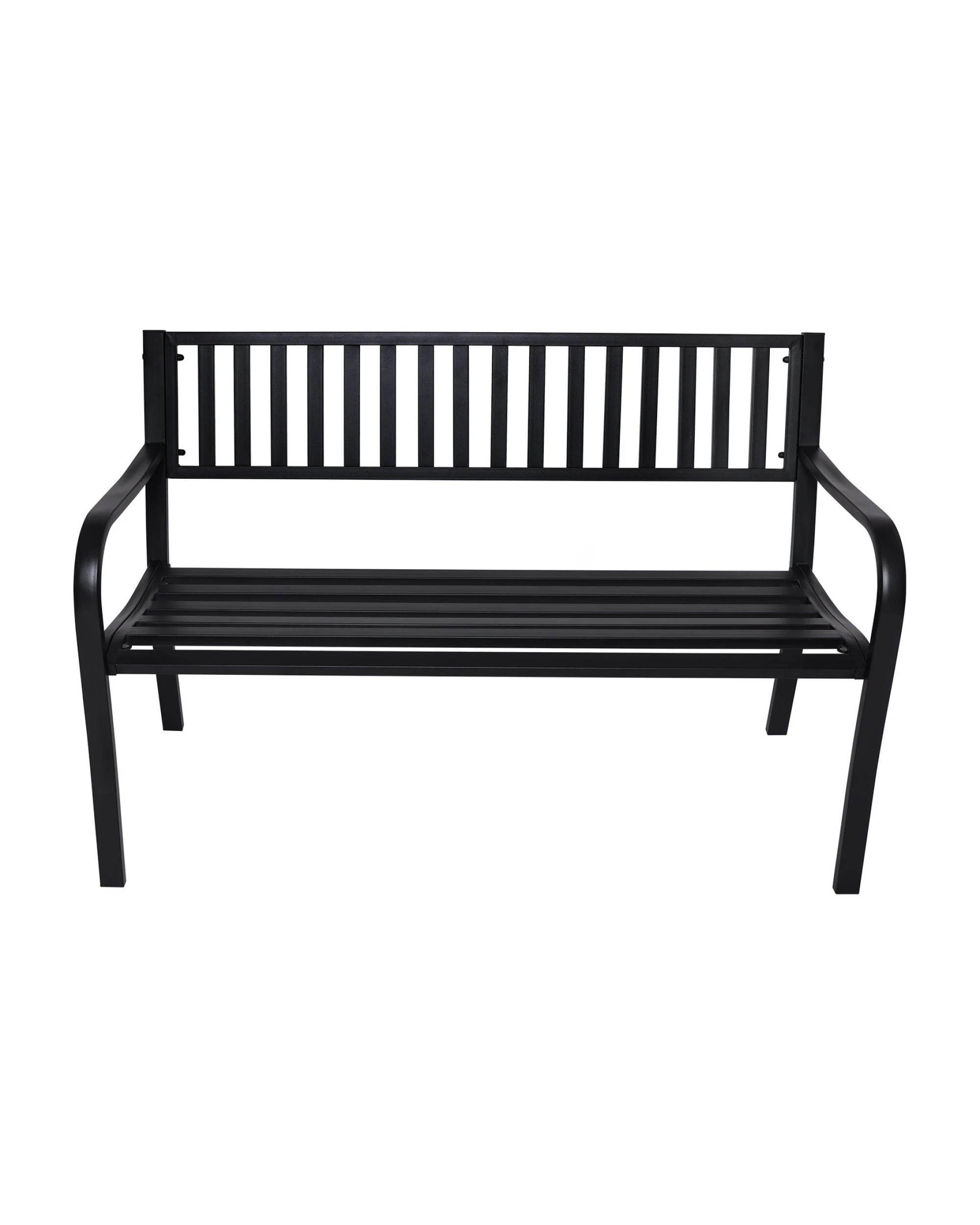 4 Wallaroo Steel Outdoor 2 to 3 Seater Garden Bench Rust Resistant Cast Iron 300kg Capacity - Black, 4 of 10
