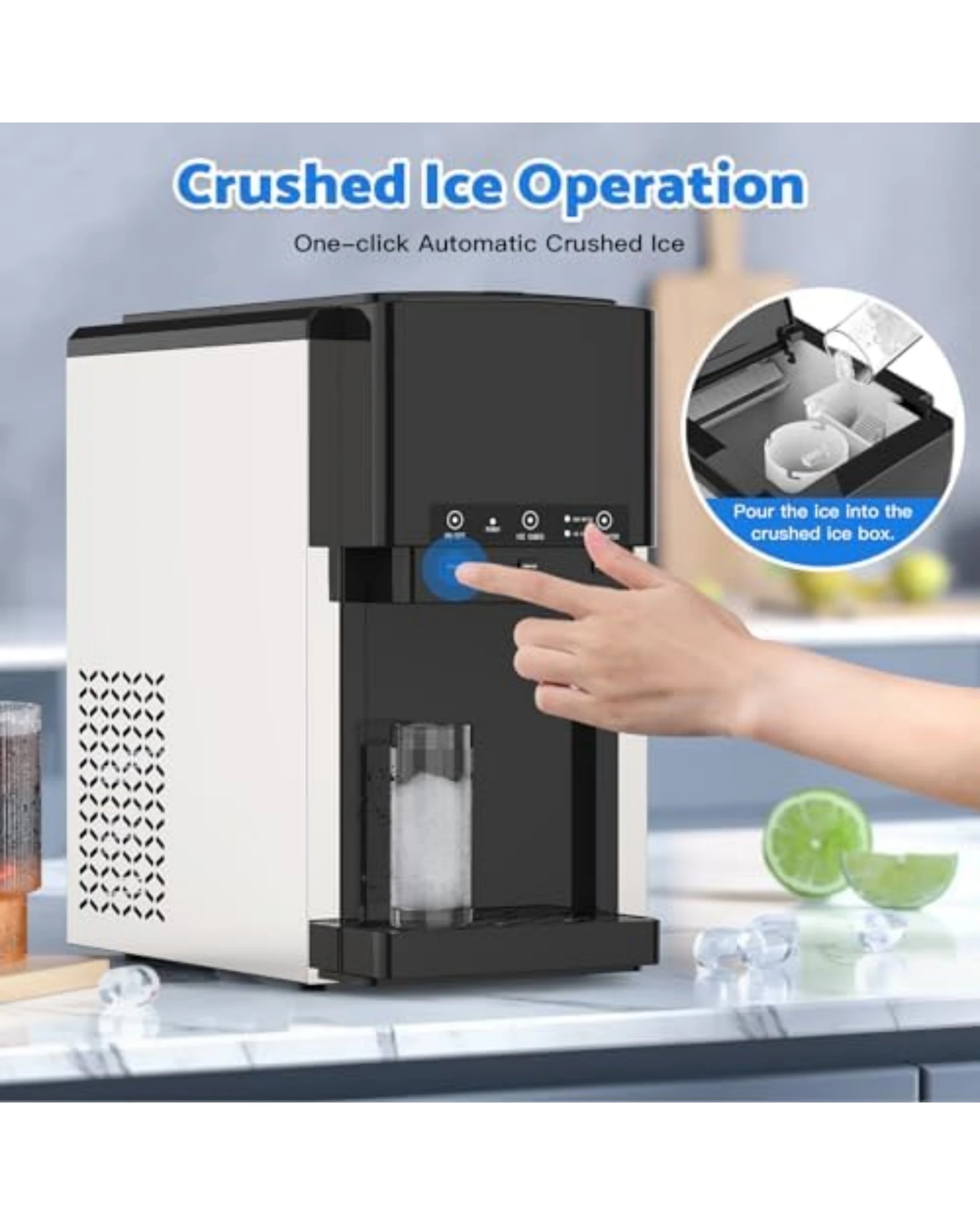 8 Advwin 3-in-1 Countertop Ice Maker Machine With Water Dispenser & Ice Crusher, 8 of 9