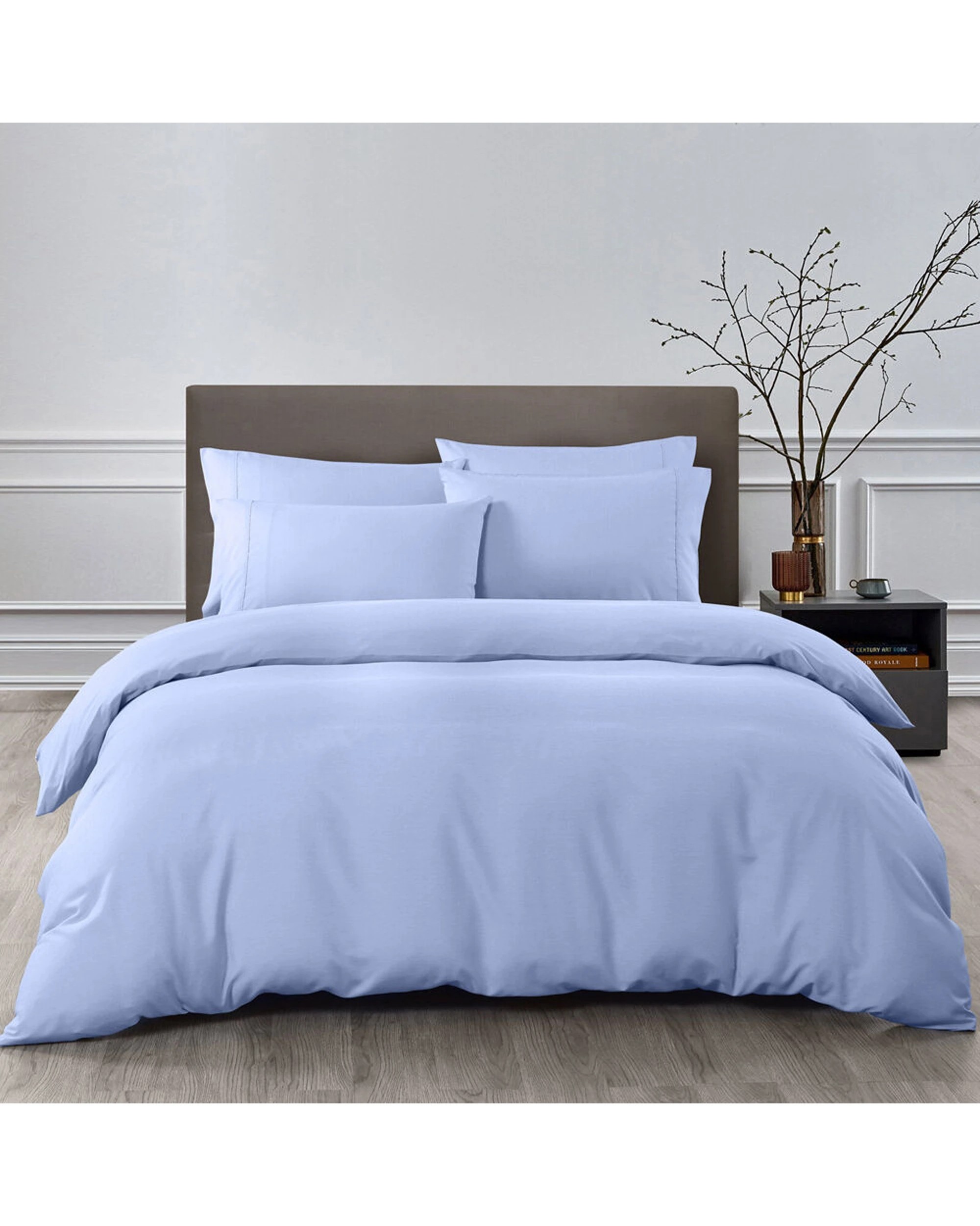 1 Royal Comfort 6pc Bamboo Cooling 2000TC Combo Set Quilt Cover & Pillowcases Set Light - King Bed, 1 of 5
