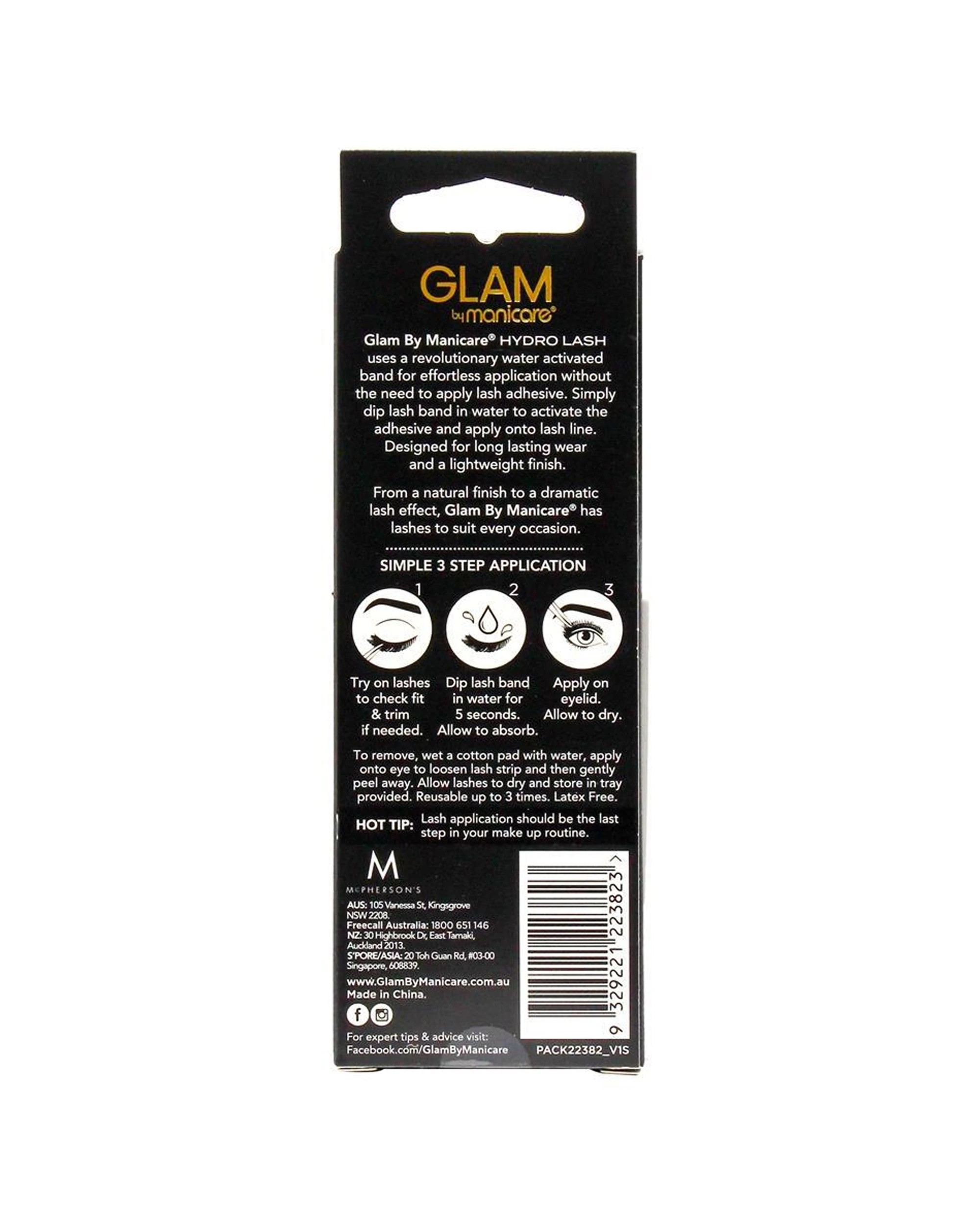 3 Manicare 6PK Glam Water Activated Hydro Lashes Length Daniela Mink Effect - Black, 3 of 3