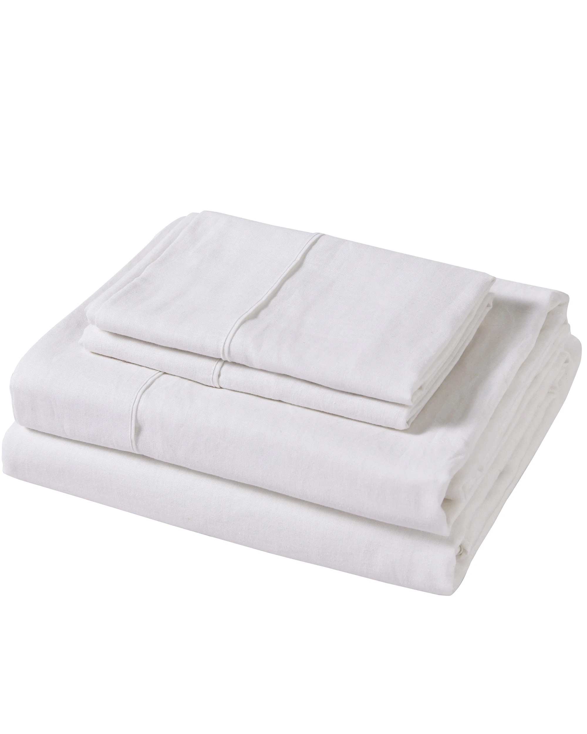 7 Dreamaker Linen Cotton Sheet Set - Super King Bed - White, 7 of 9