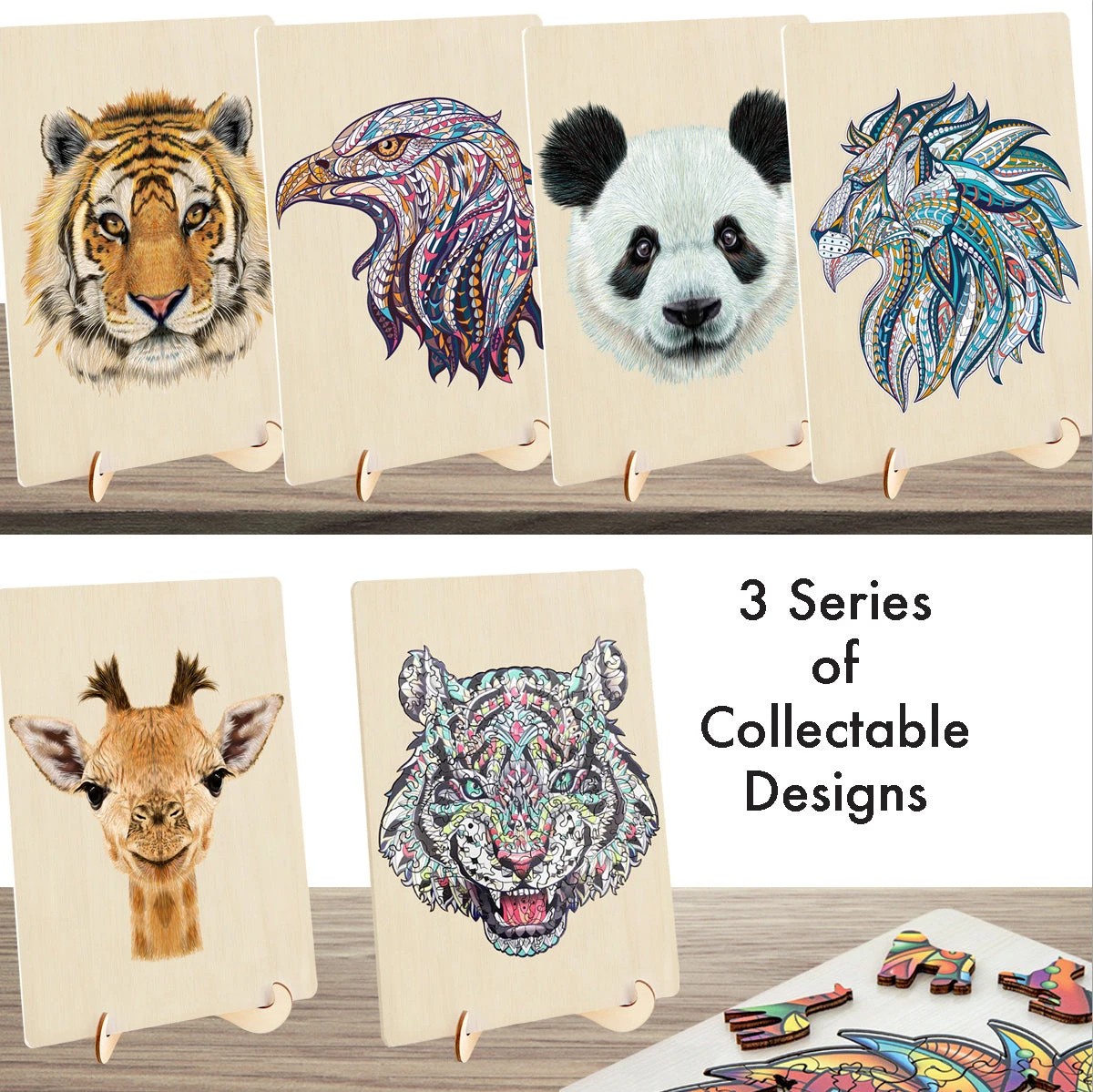 8 Puzzle Master 124 Piece Wooden Jigsaw Puzzle, Lion, 8 of 8