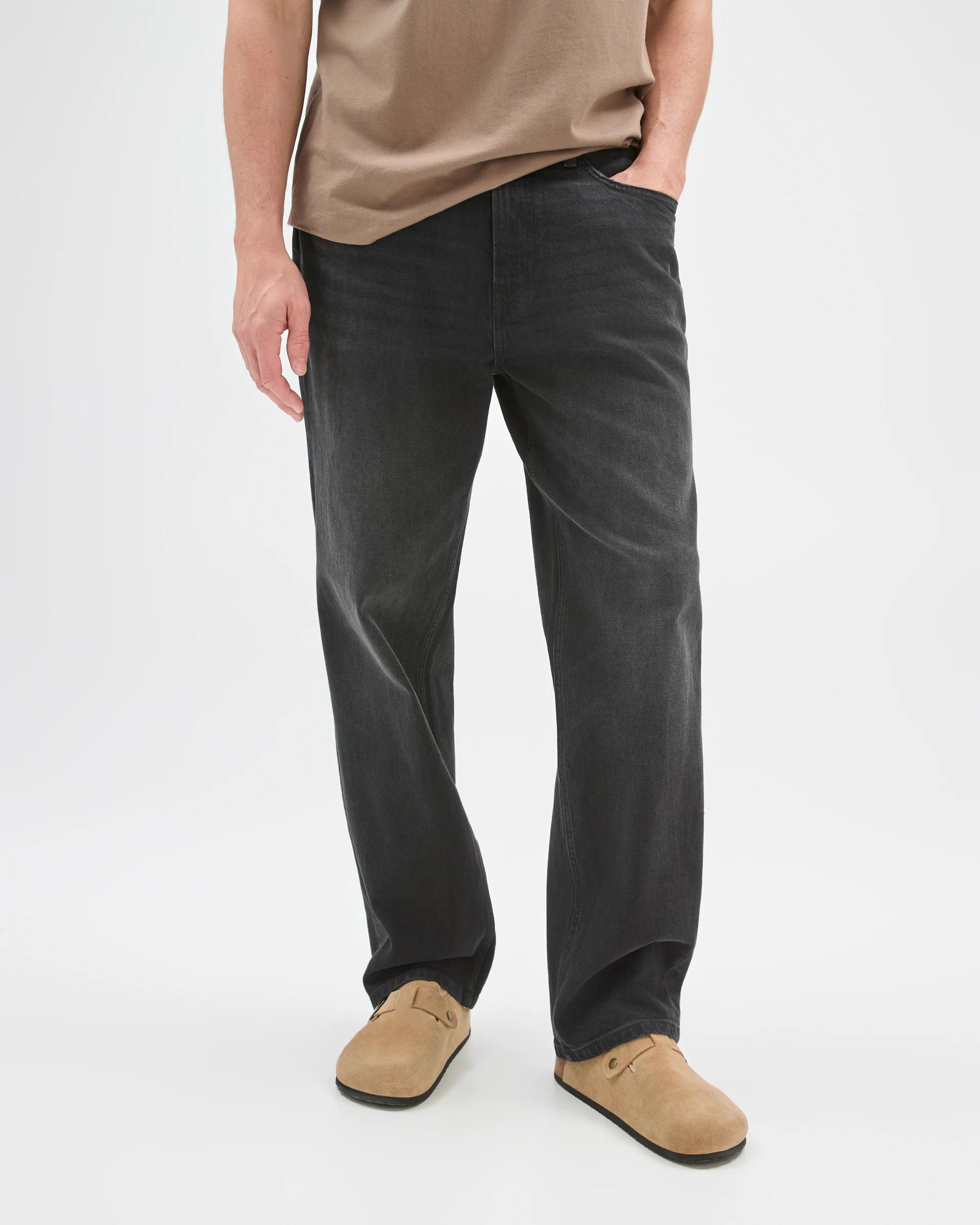 3 Target Denim Relaxed Straight Fit Denim Jeans BLACK AGED WASH, 3 of 6