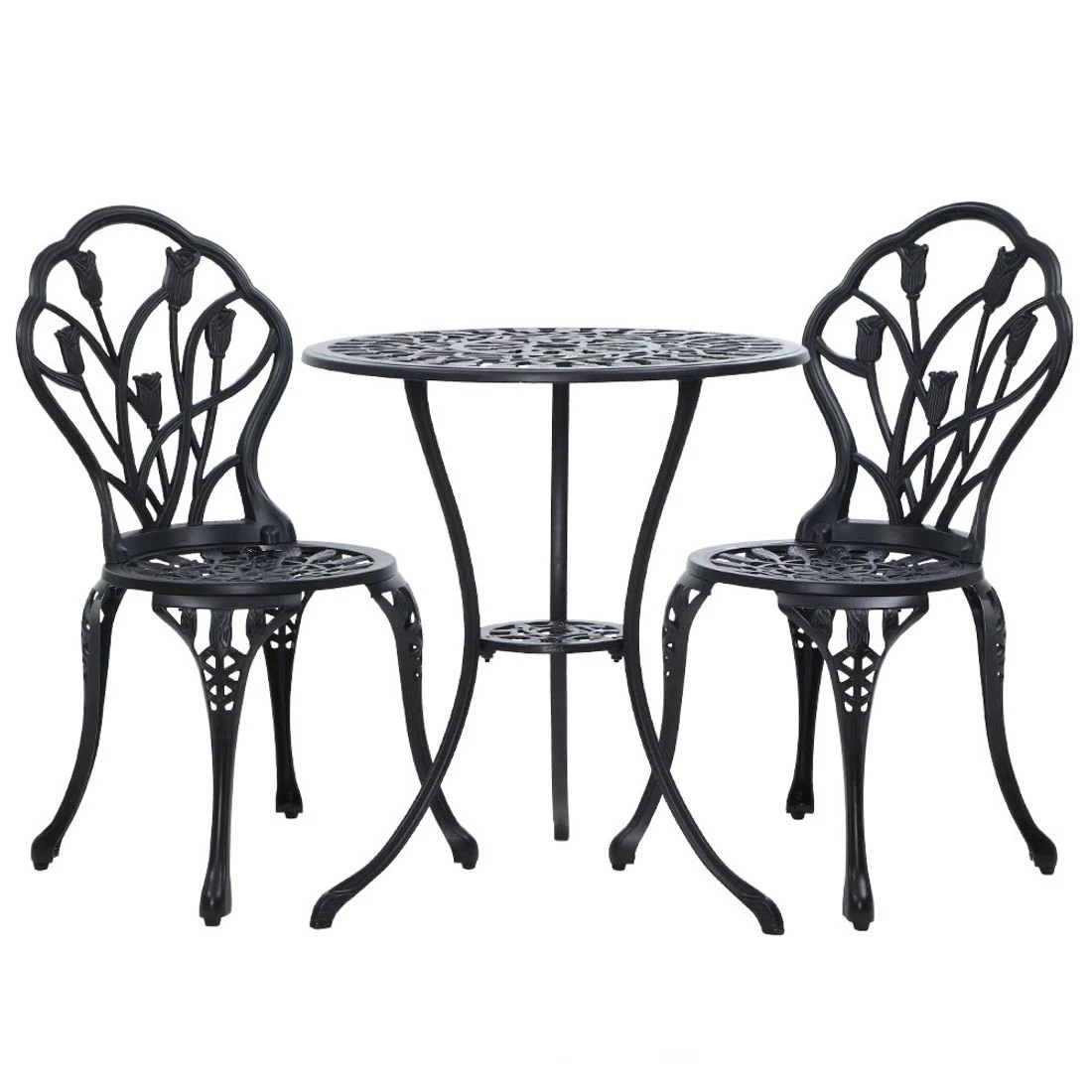 1 Gardeon 3PC Outdoor Setting - Black, 1 of 6