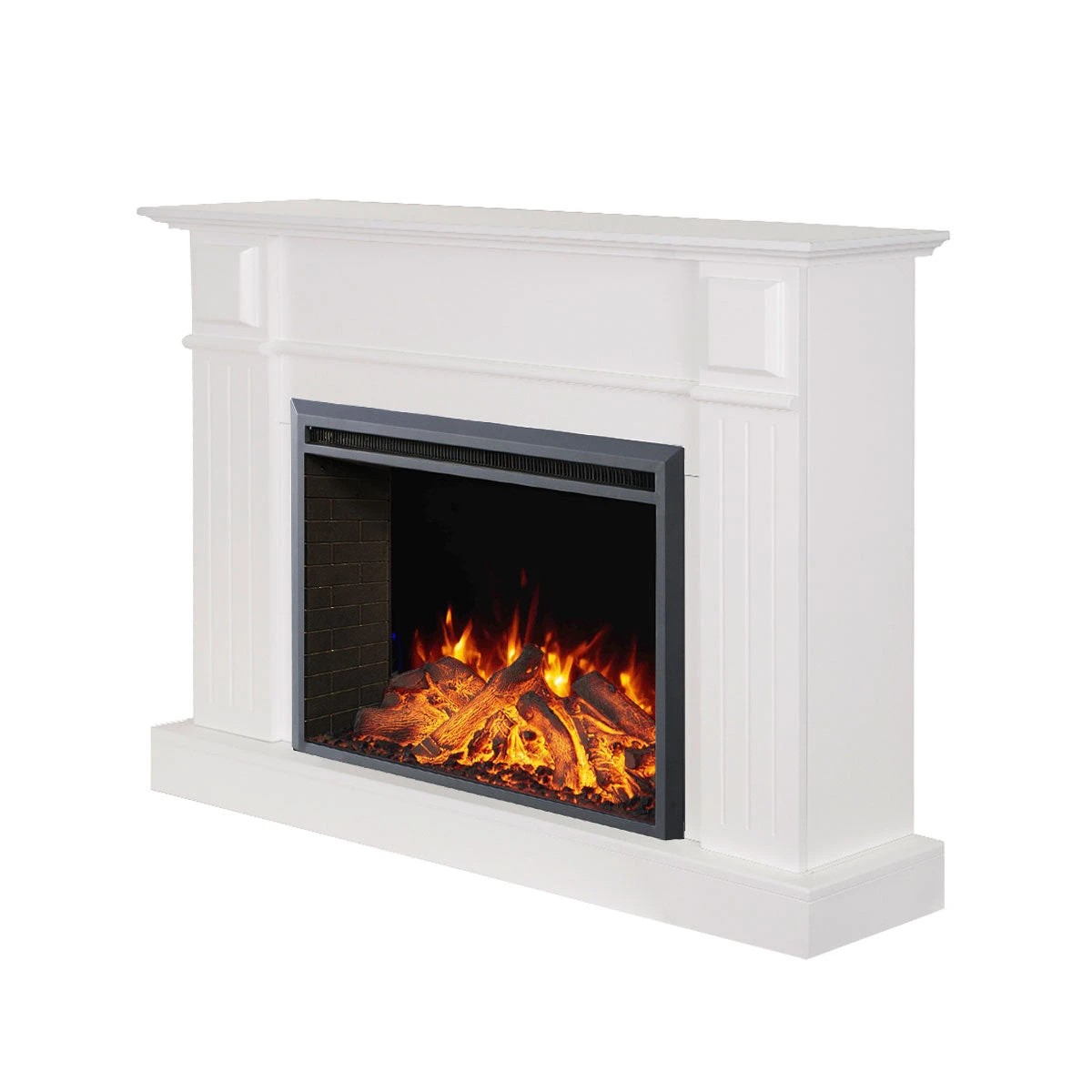4 Moda Living Berwick Electric Fireplace Heater White Mantel Suite with Starlight Insert - White, 4 of 9