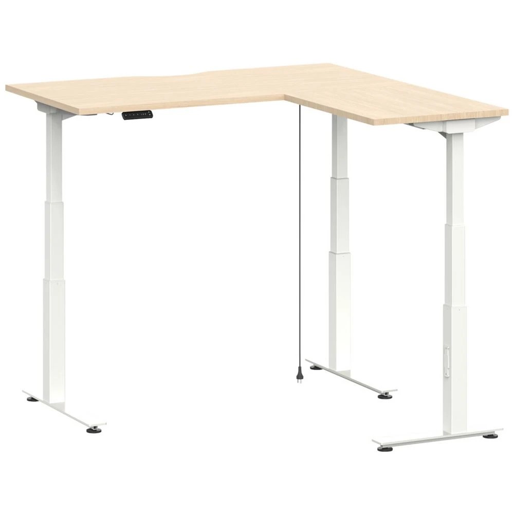 1 Stilford S2 Electric Corner Workstation 1500mm Oak Desks, Tables and Workstations, 1 of 8