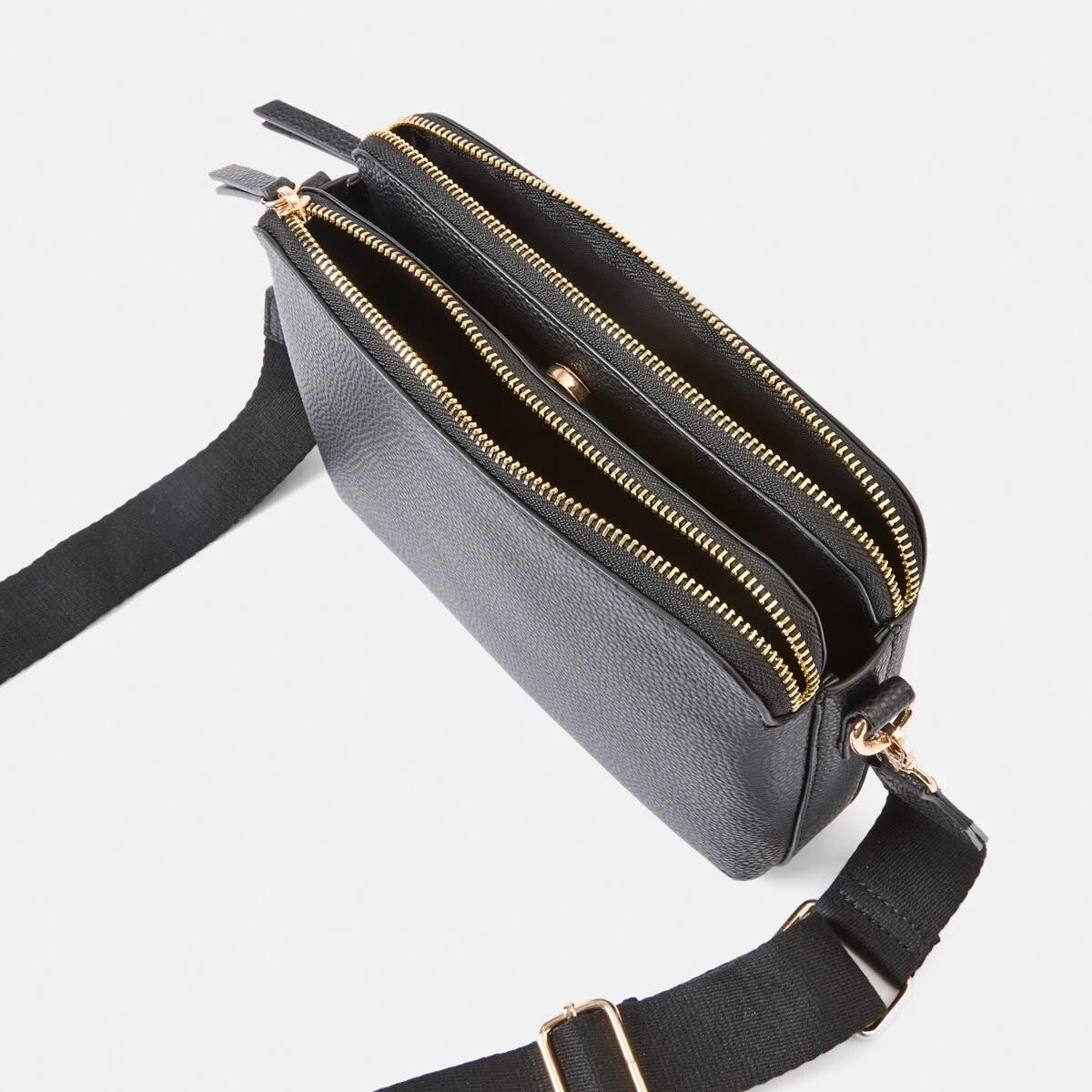 4 Double Pocket Crossbody Bag BLACK, 4 of 5