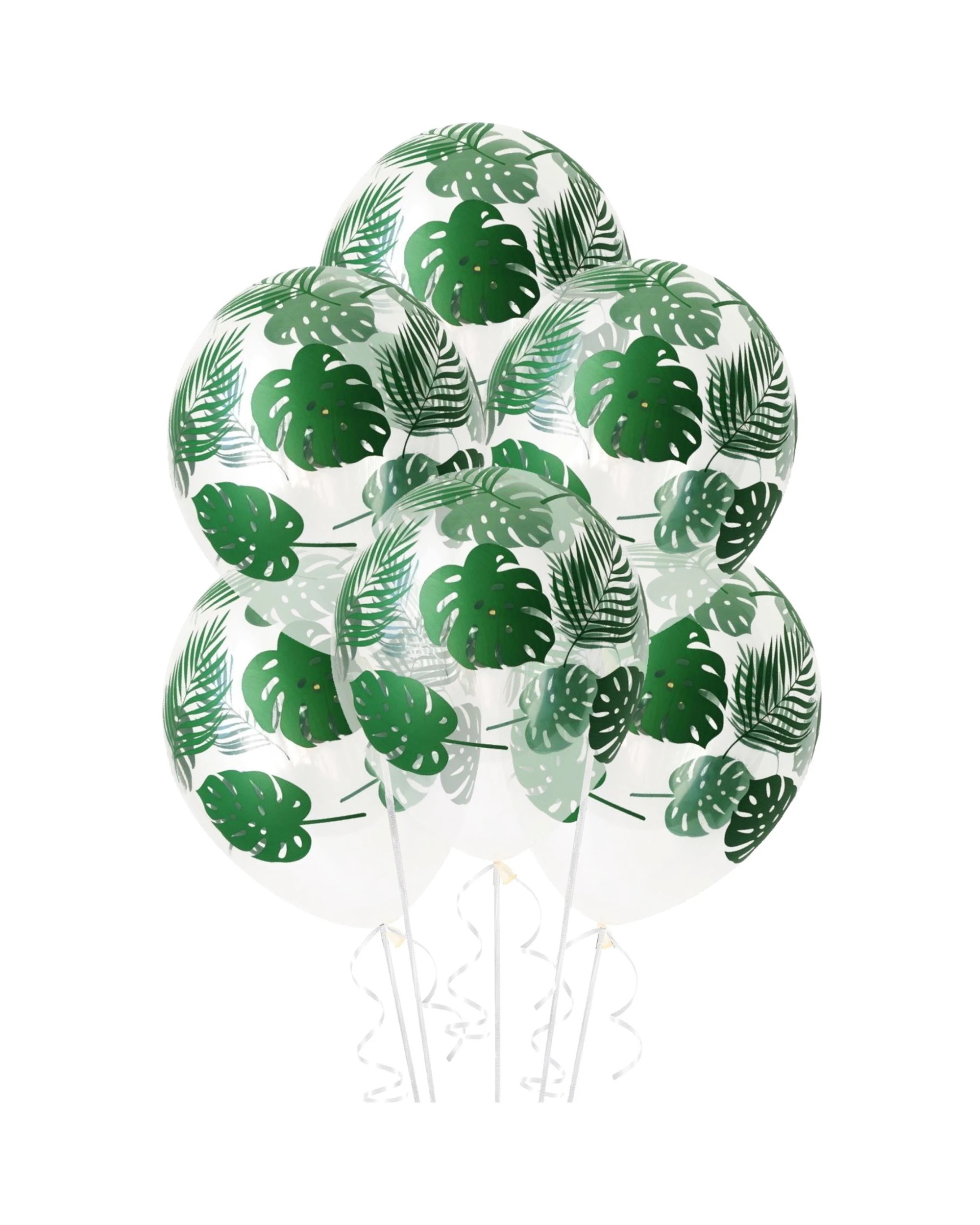 1 Anagram Sempertex All Over Green Palm Leaves Luau Balloons Pack of 12, 1 of 2