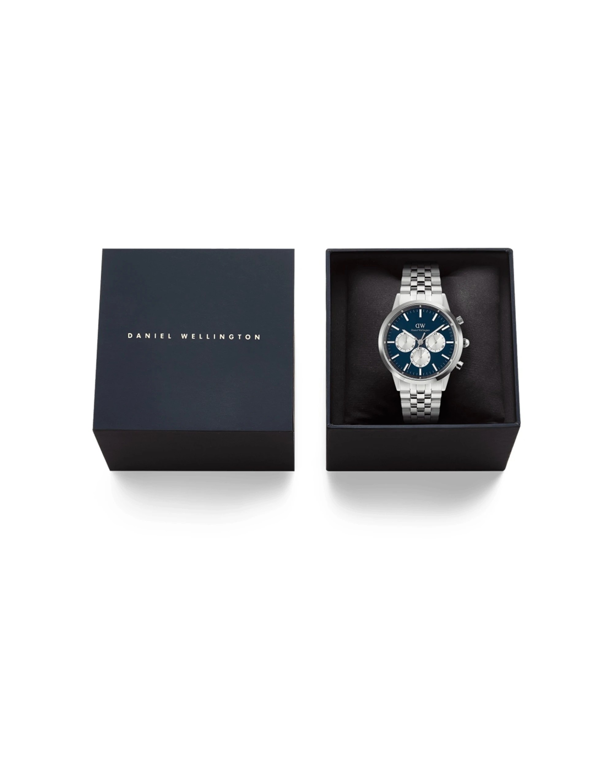 6 Daniel Wellington Iconic Chronograph Arch 5-Link Arctic Panda Silver Watch 42mm, 6 of 6