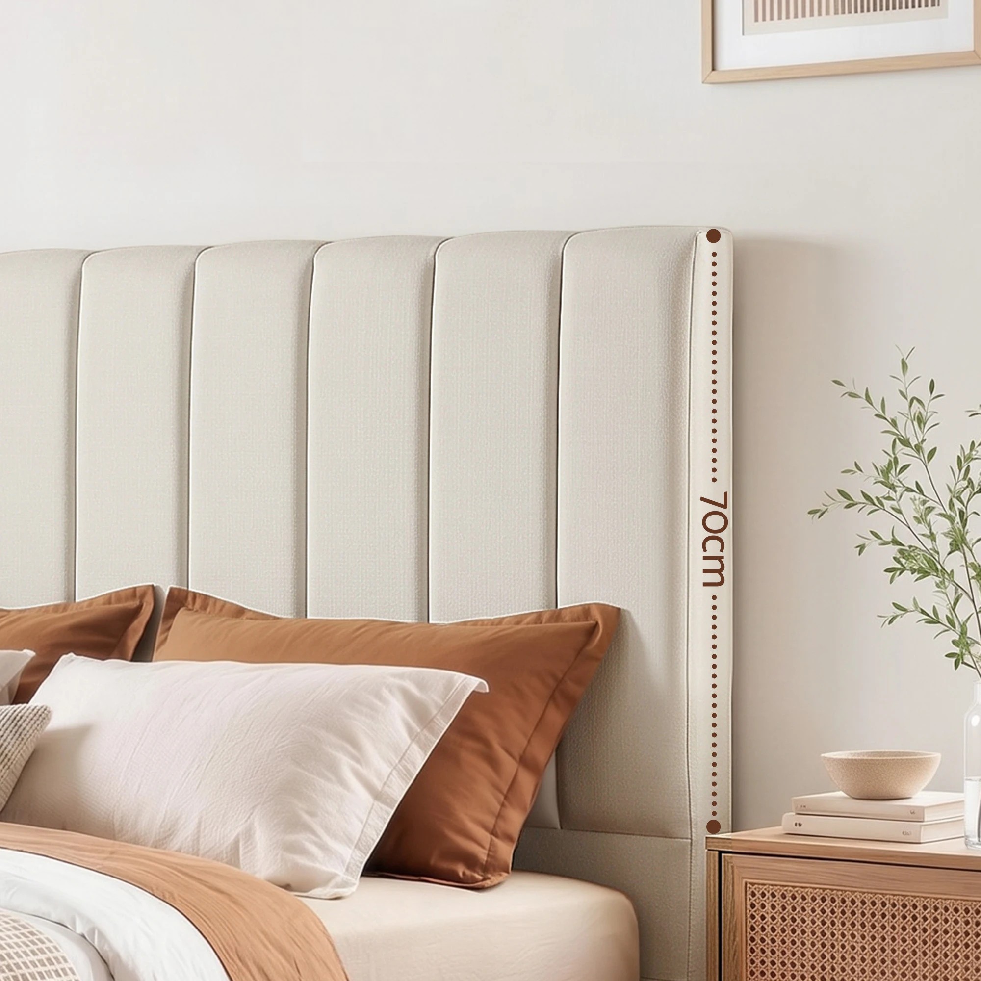5 Artiss Bed Head Headboard King Linen 183CM - Beige, 5 of 8