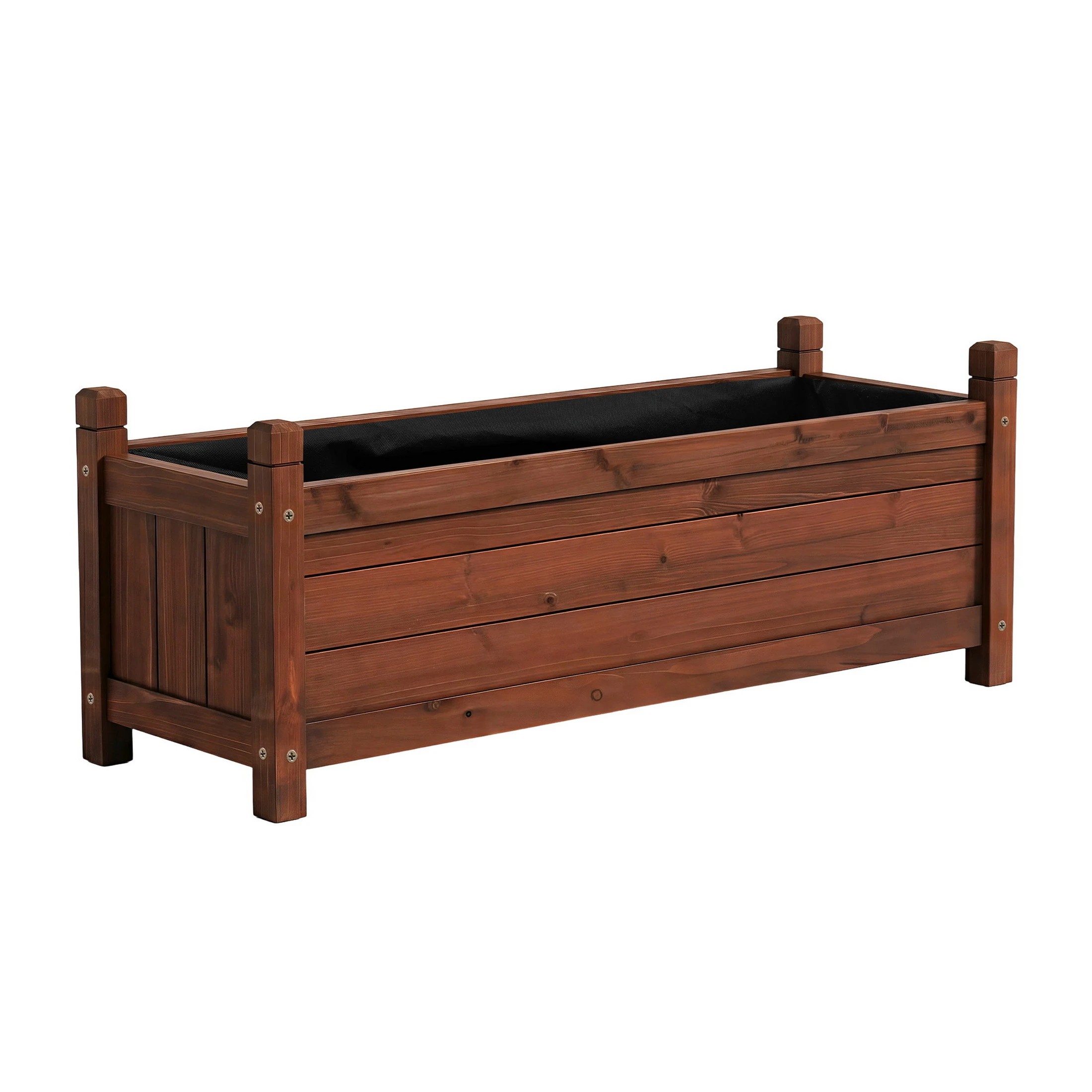 1 Green Fingers Garden Bed Wooden Planter Box Raised Container Growing - Brown, 1 of 9