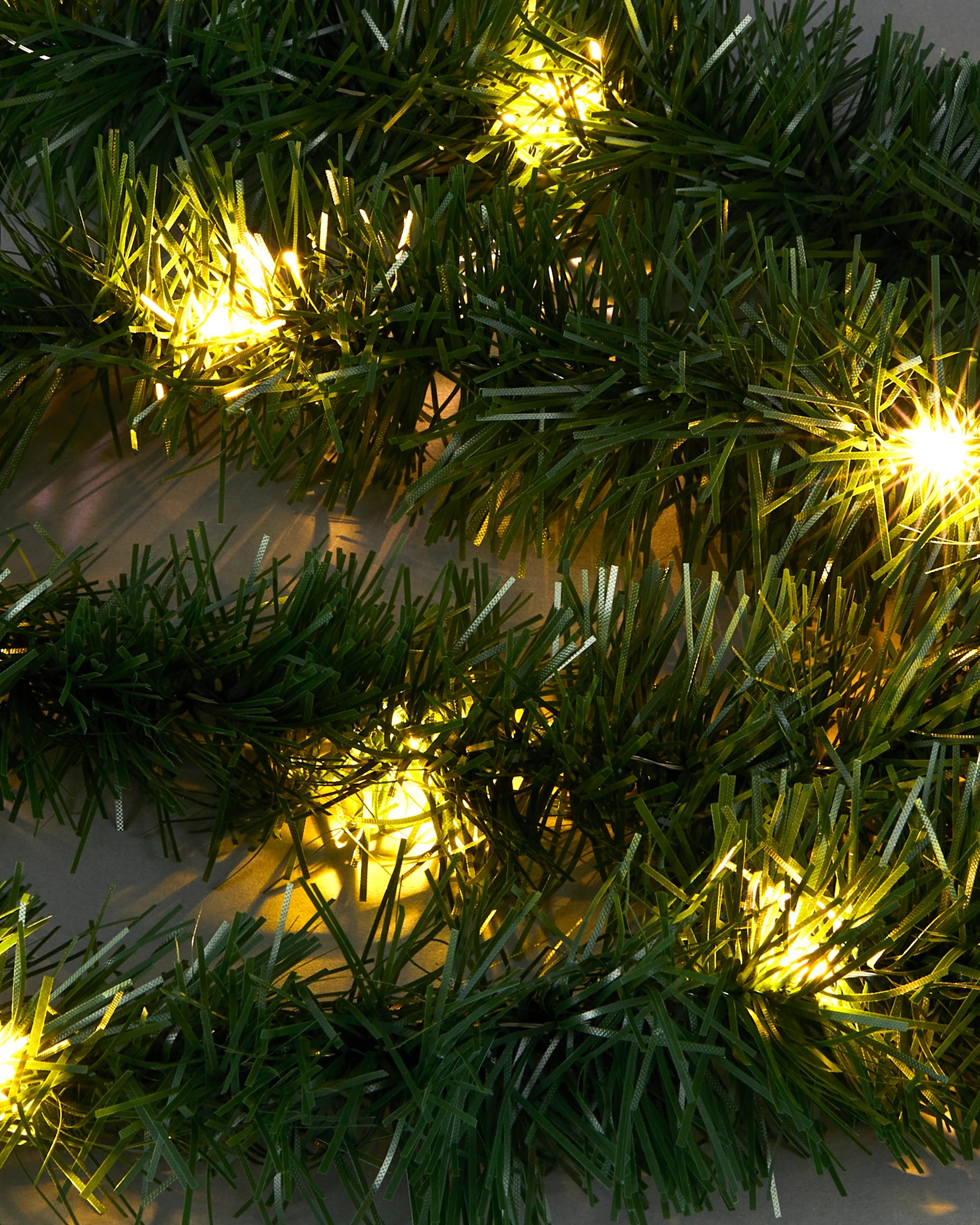 2 5m Light Up Green Christmas Tinsel, 2 of 5