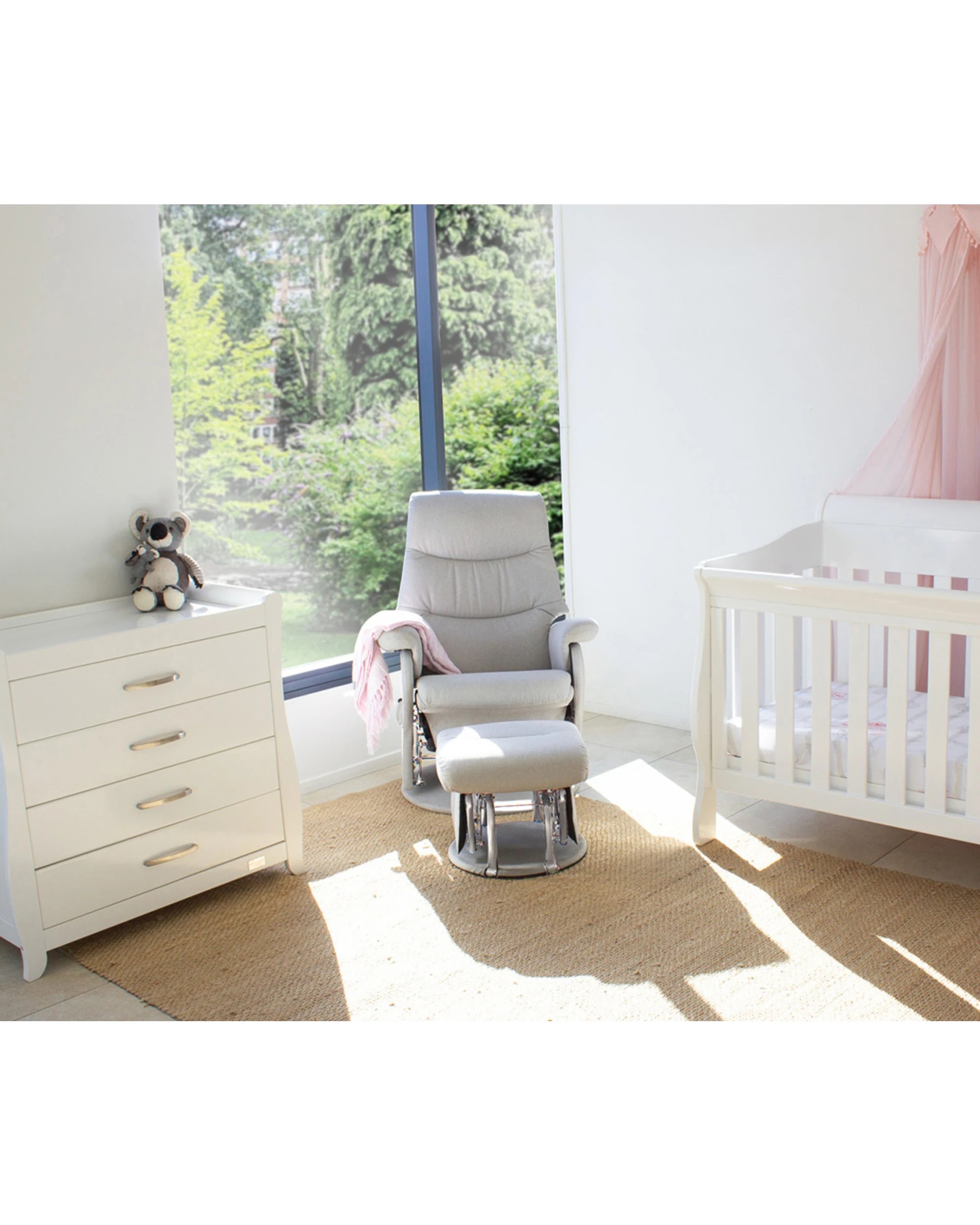 2 Babyhood Manhattan Feeding Glider Chair & Ottoman - Steel Grey, 2 of 3