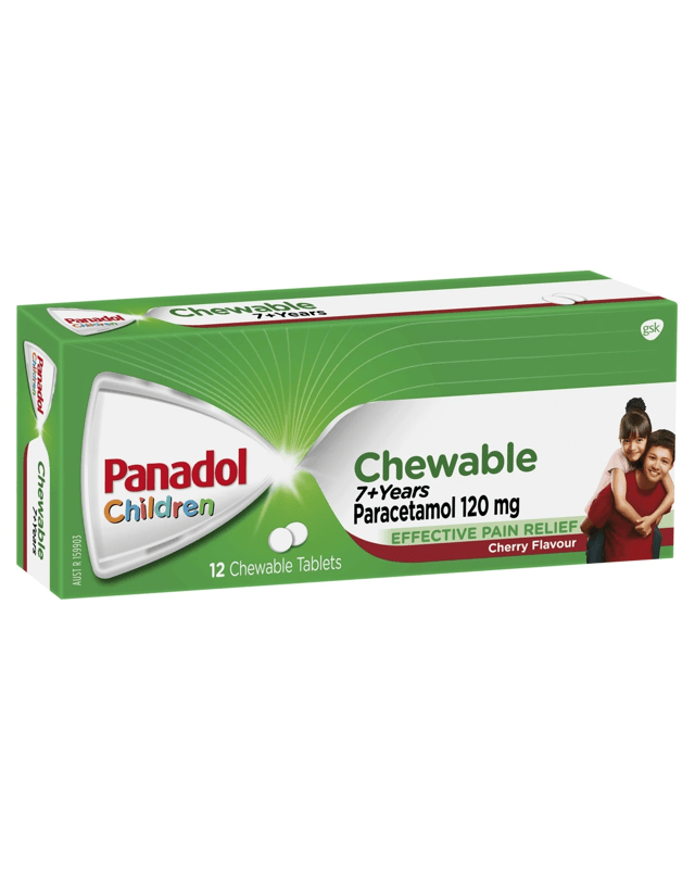 12 Pack Panadol Children Chewable Paracetamol 120mg - Cherry Fla