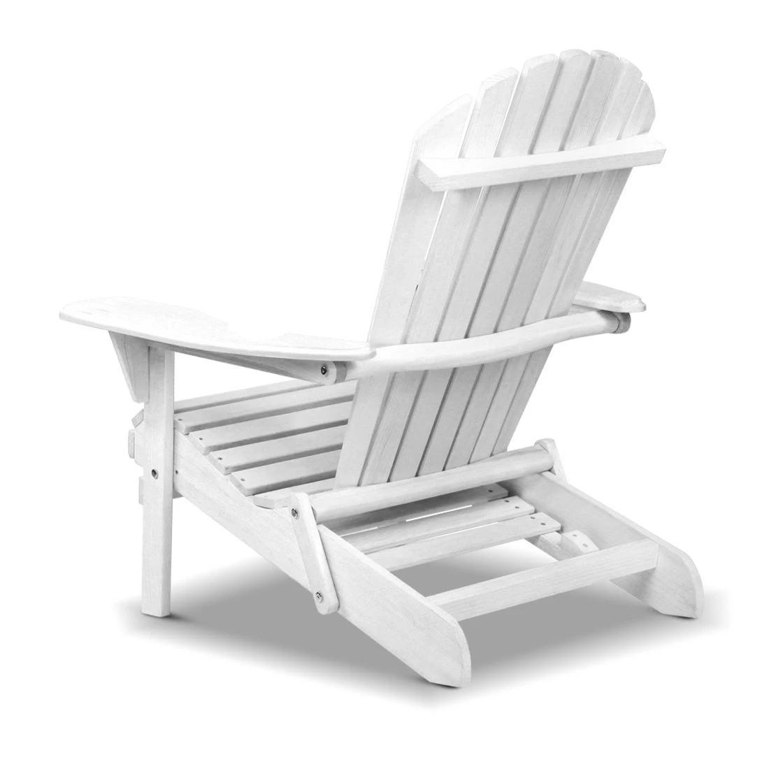 4 Gardeon Adirondack Outdoor Chairs Wooden Foldable Beach Chairs Patio Furniture Weather Resistant Easy Assembly - White, 4 of 8