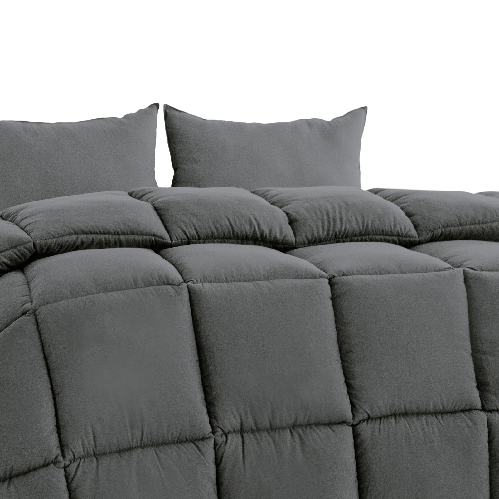 10 Royal Comfort Quilt Ultra Warm 800GSM Bamboo Blend Cover Duvet Breathable - Single Bed - Charcoal, 10 of 10