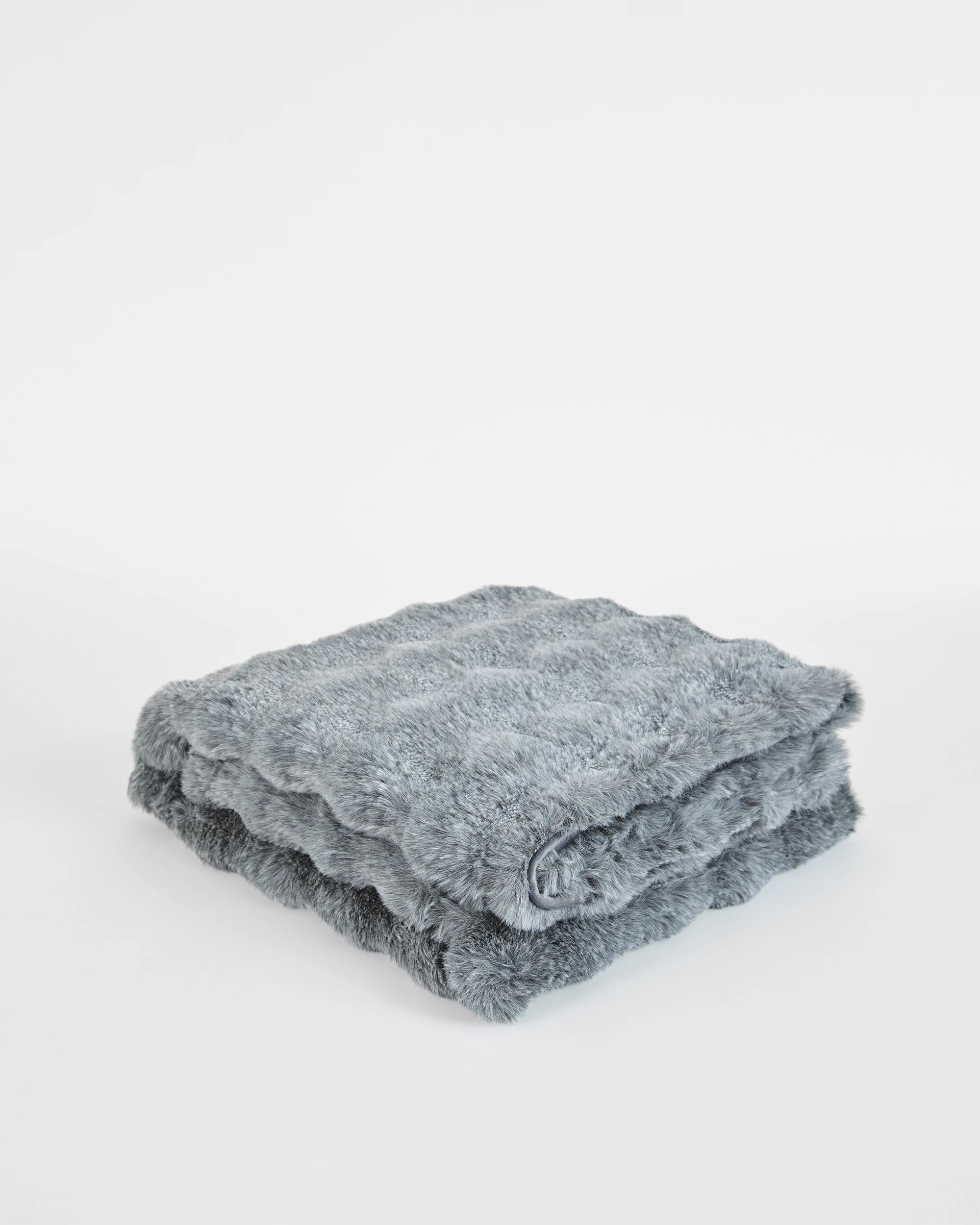 1 Target Ella Faux Fur Throw - Queen Bed - Grey, 1 of 3
