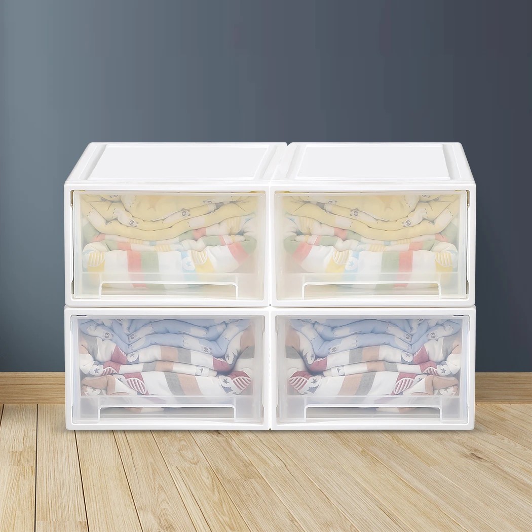 7 Traderight 3 Pcs 32L Multi Purpose Storage Bin Box with Drawer - White, 7 of 7