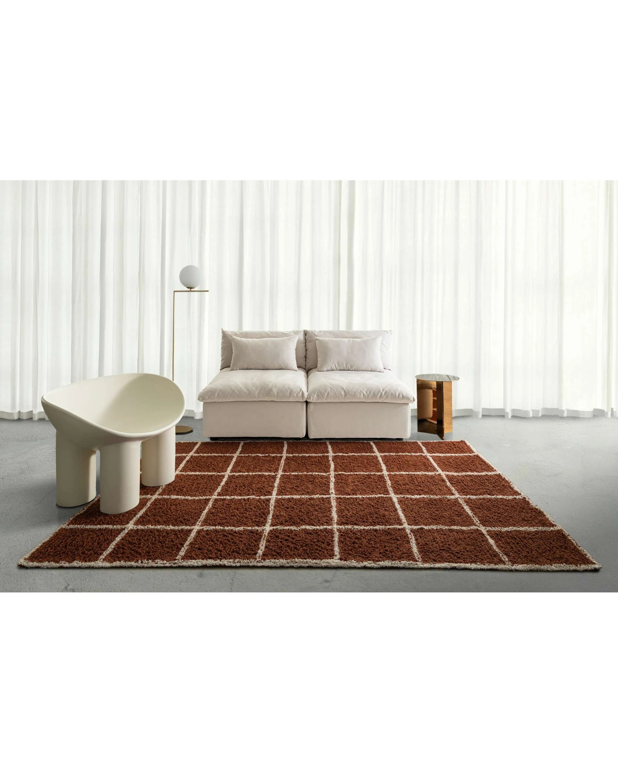 2 Loopsie Nairobi Grid Cotton Rug-230cm x 160cm - Brown, 2 of 7