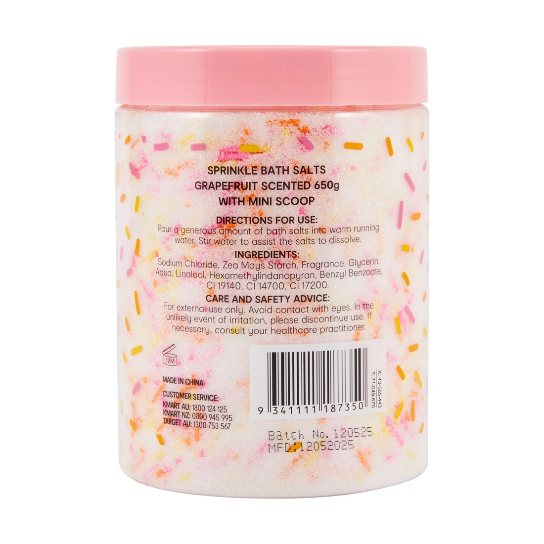 4 OXX Bodycare Sprinkle Bath Salts 650g - Grapefruit Scented, 4 of 5