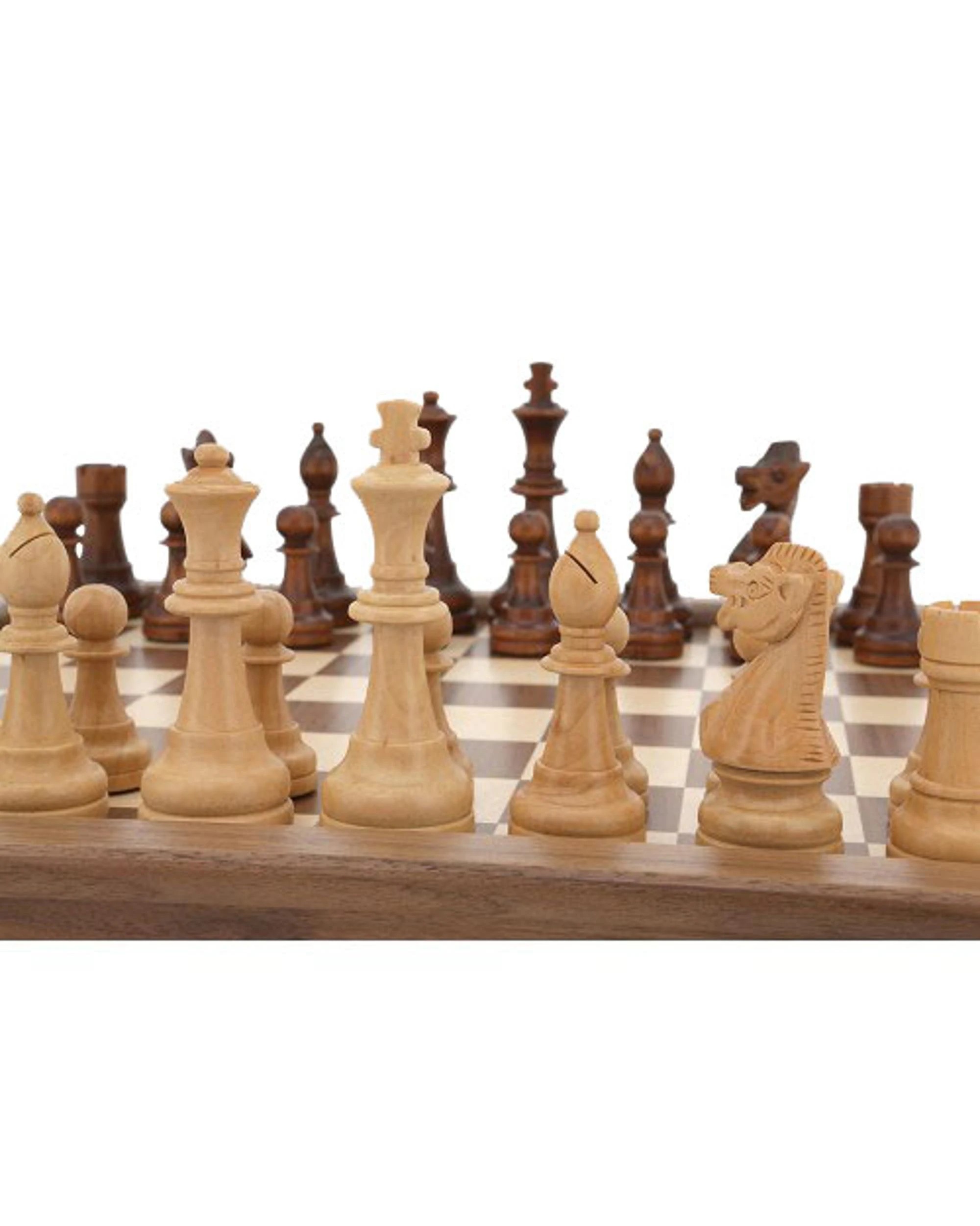 2 Dal Rossi 18 inch Folding Inlaid Walnut Chess Set, 2 of 4