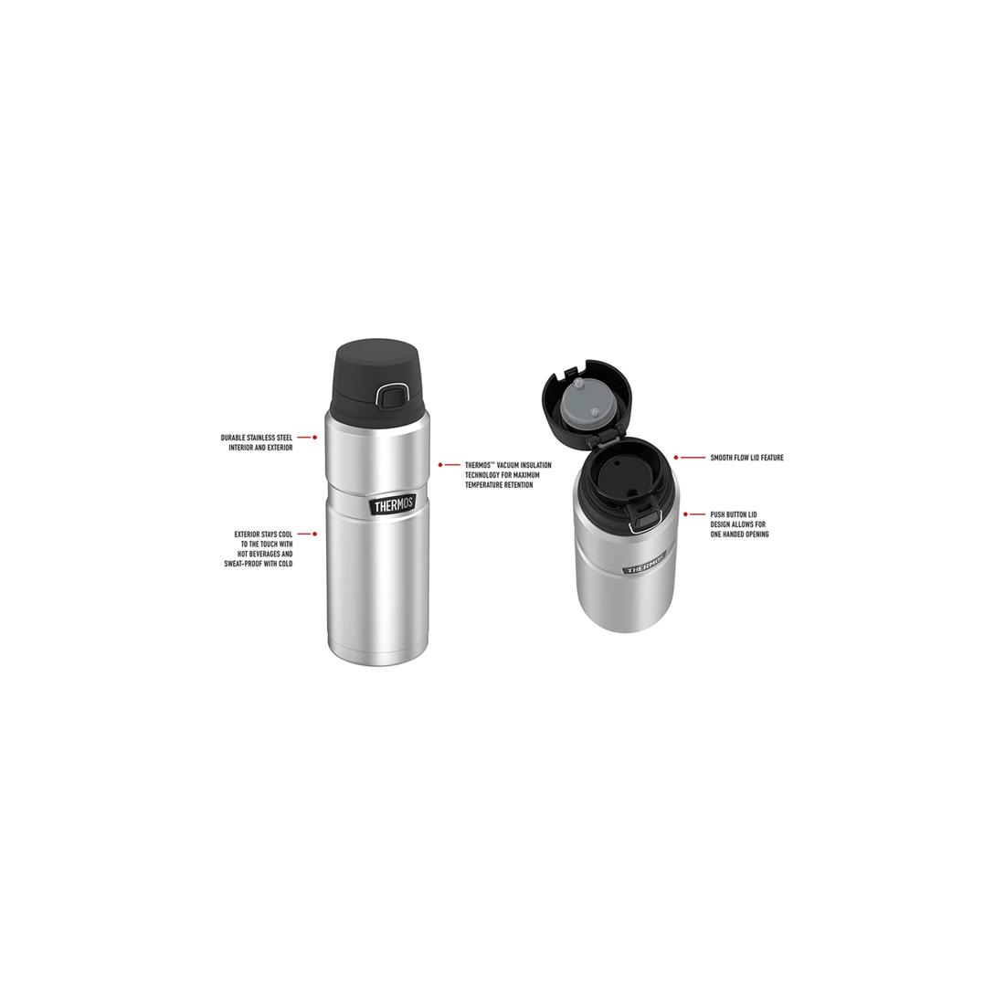 2 Thermos 710ml Stainless King Vacuum Insulated Bottle W/ Flip Lid Midnight Blue
 - Blue, 2 of 3