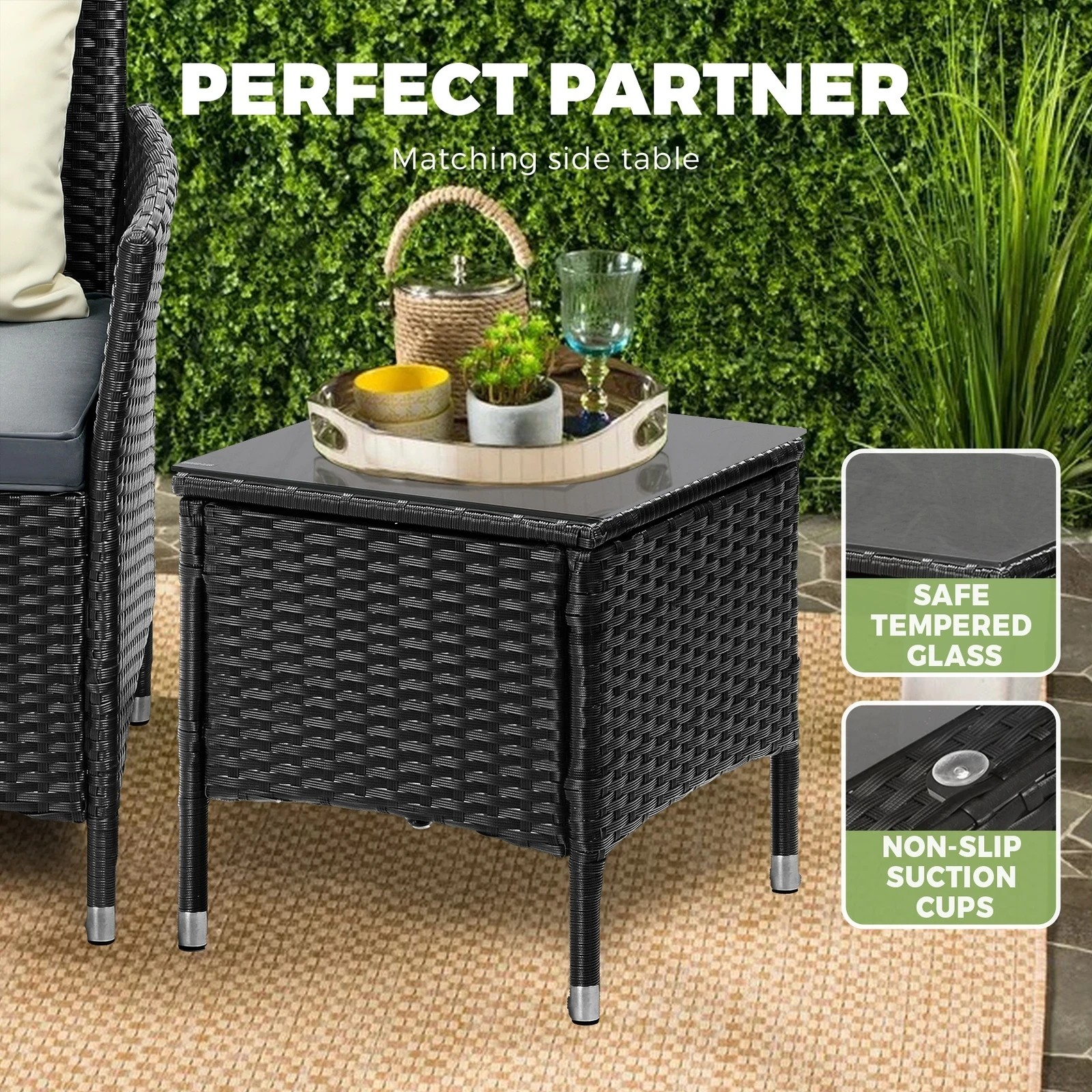 8 Livsip Outdoor Furniture 3 Piece Wicker Bistro Set Patio Chairs Table Garden
 - Multi, 8 of 10